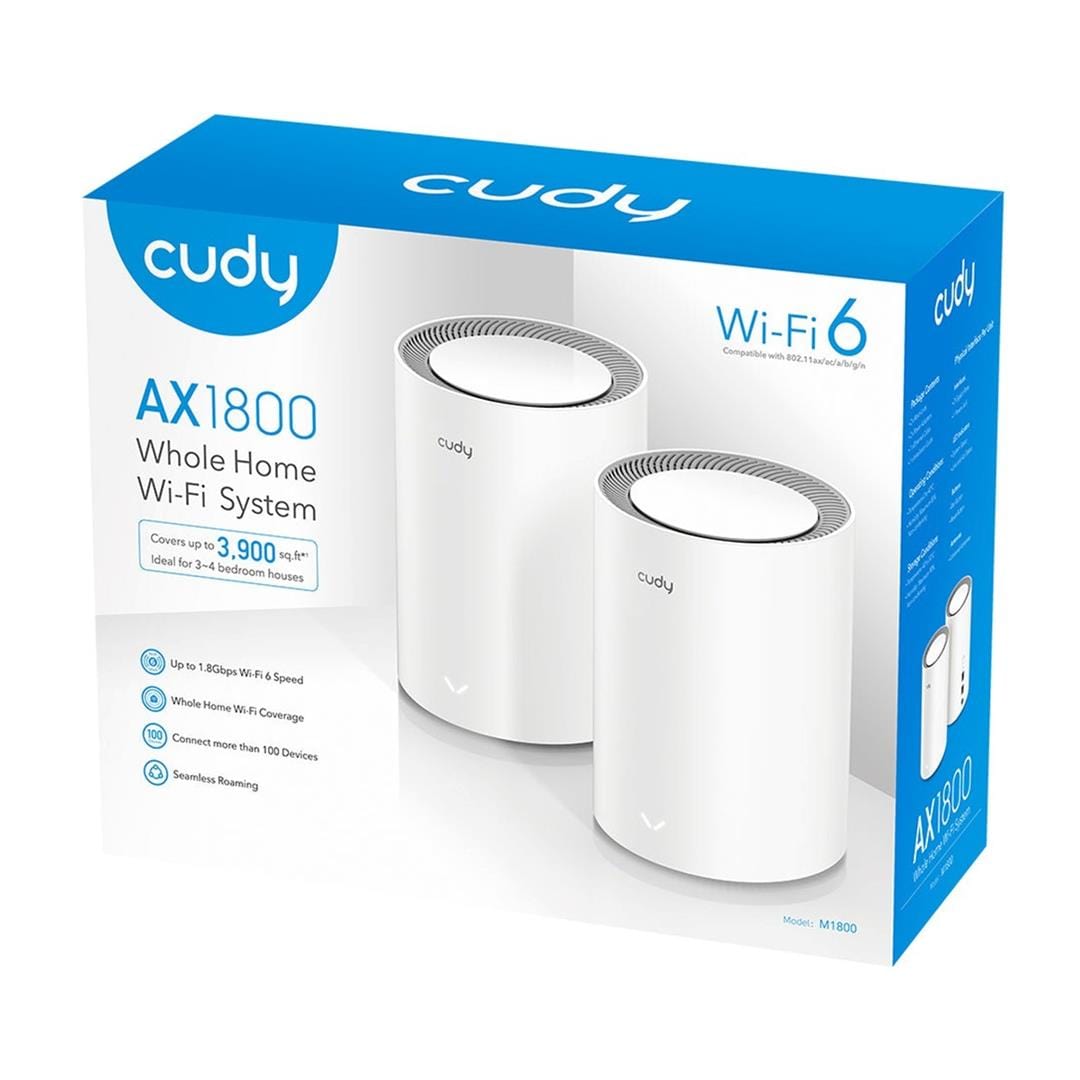 Cudy M1800(2-pack) AX1800 Dual-Band Whole Home Mesh Wi-Fi 6 System