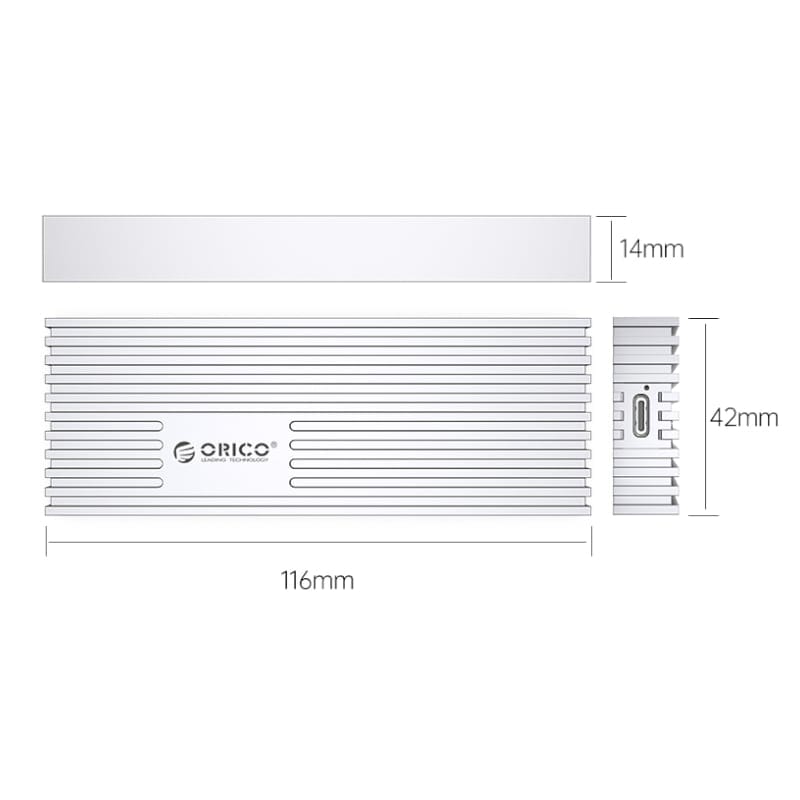 Orico Type-C M.2 External SSD Enclosure M233C3-G4-SV-BP