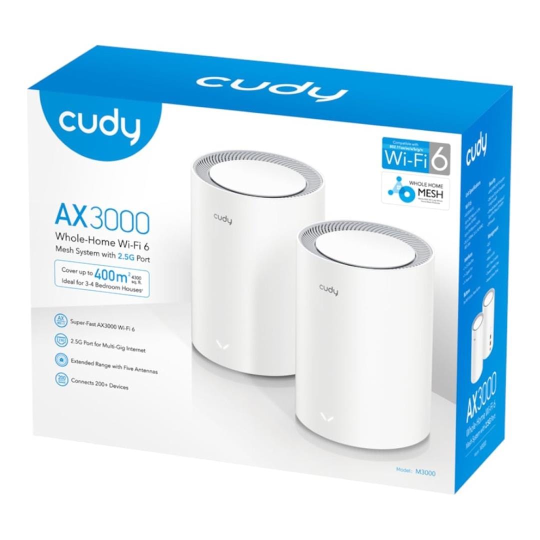 Cudy AX3000 Wi-Fi 6 Mesh Kit 2-pack White M3000W(2-Pack)