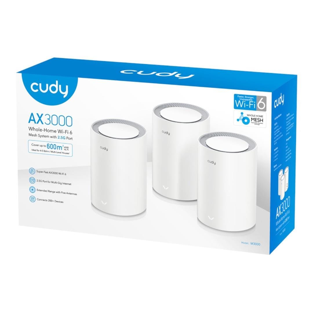 Cudy AX3000 Dual-Band Wi-Fi 6 Mesh Kit White M3000W(3-Pack)