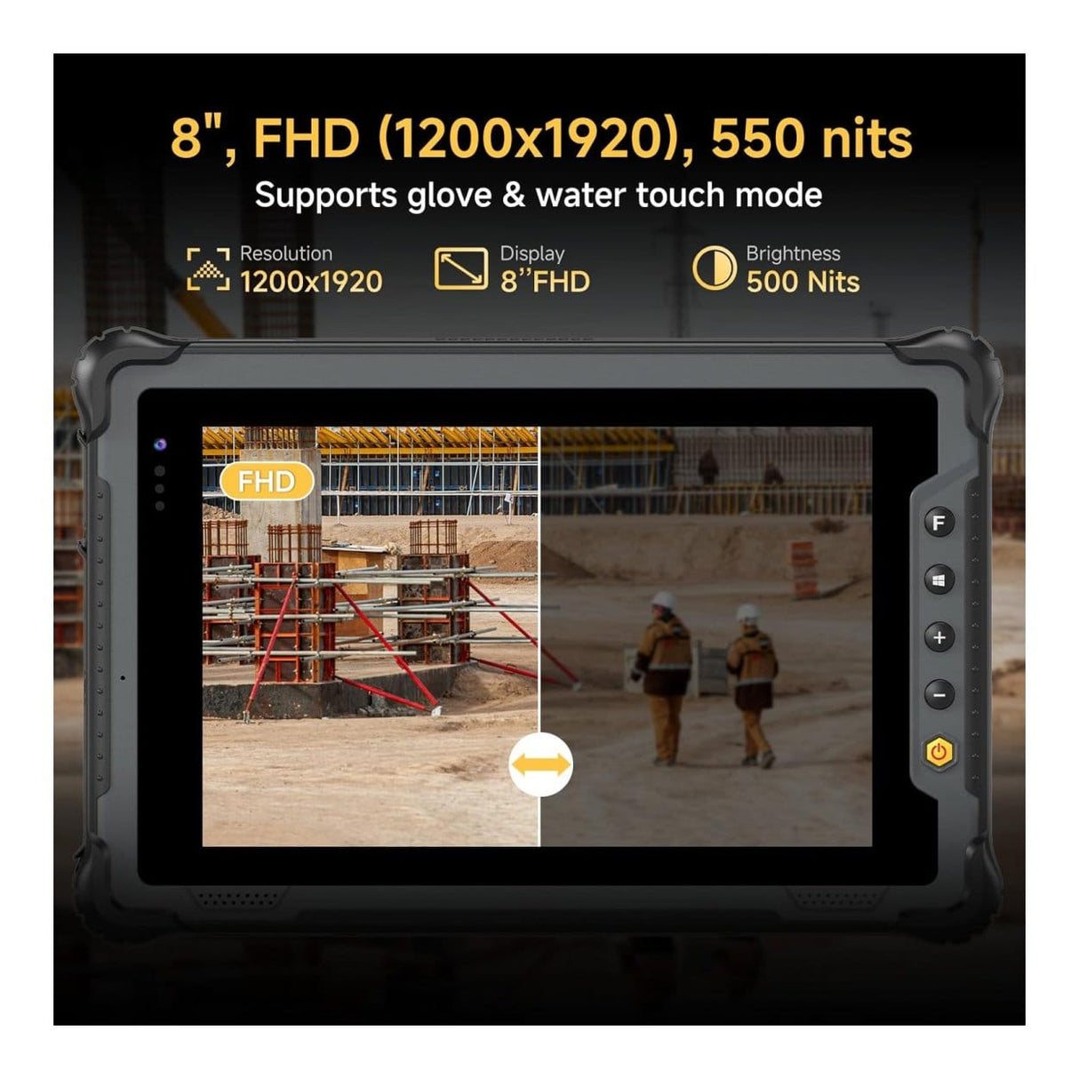ONERugged M82A 8-inch Rugged Tablet - Intel Core i5-1235U 128GB ROM 16GB RAM Wi-Fi Win 11 Pro