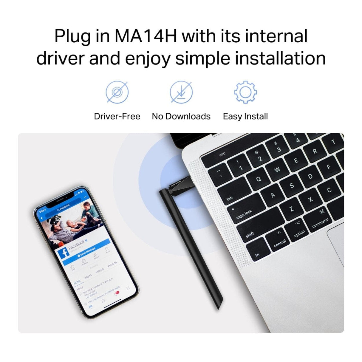 Mercusys MA14H AX300 High-Gain Wi-Fi 6 Wireless USB Adapter