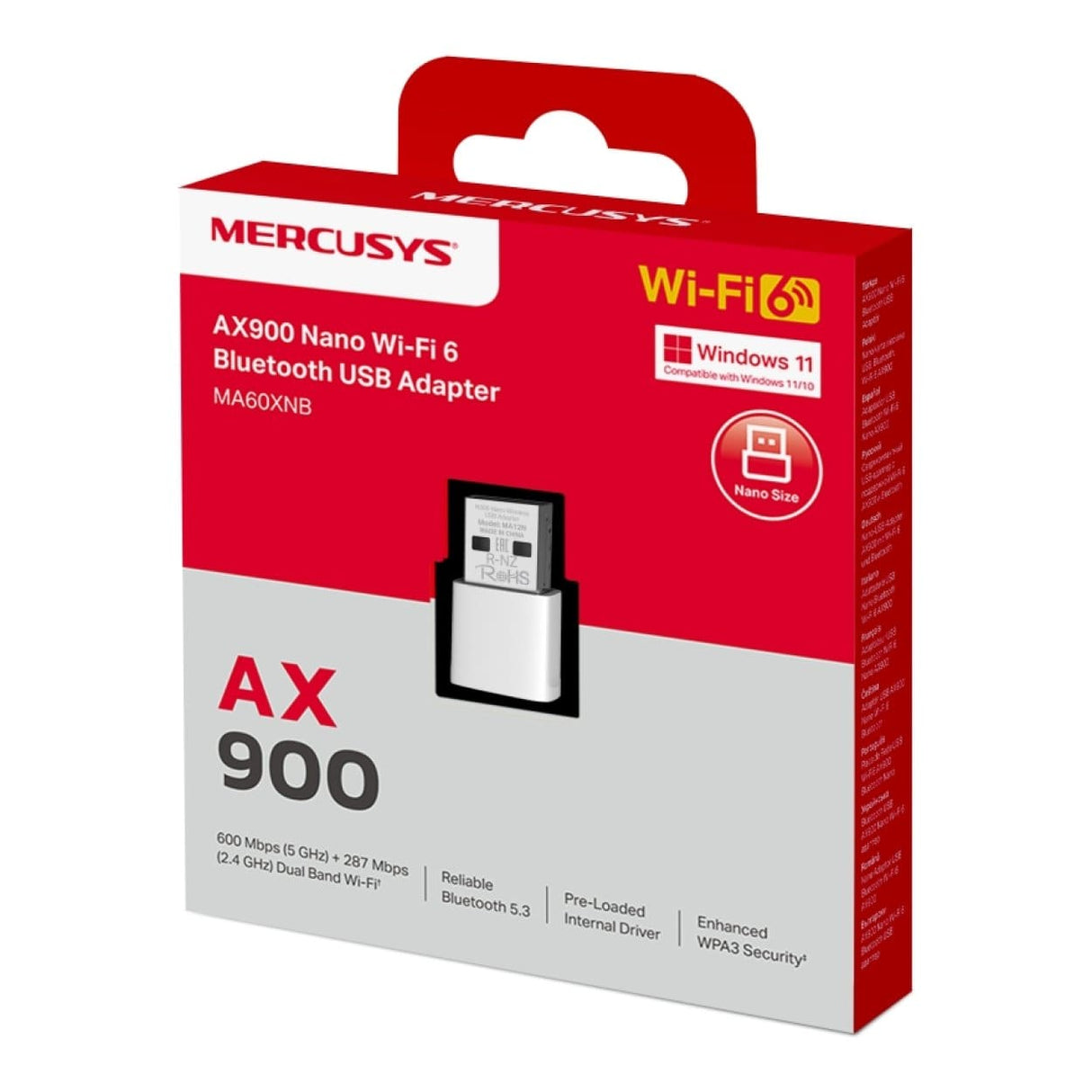 Mercusys MA60XNB AX900 Nano Wi-Fi 6 Bluetooth USB Adapter