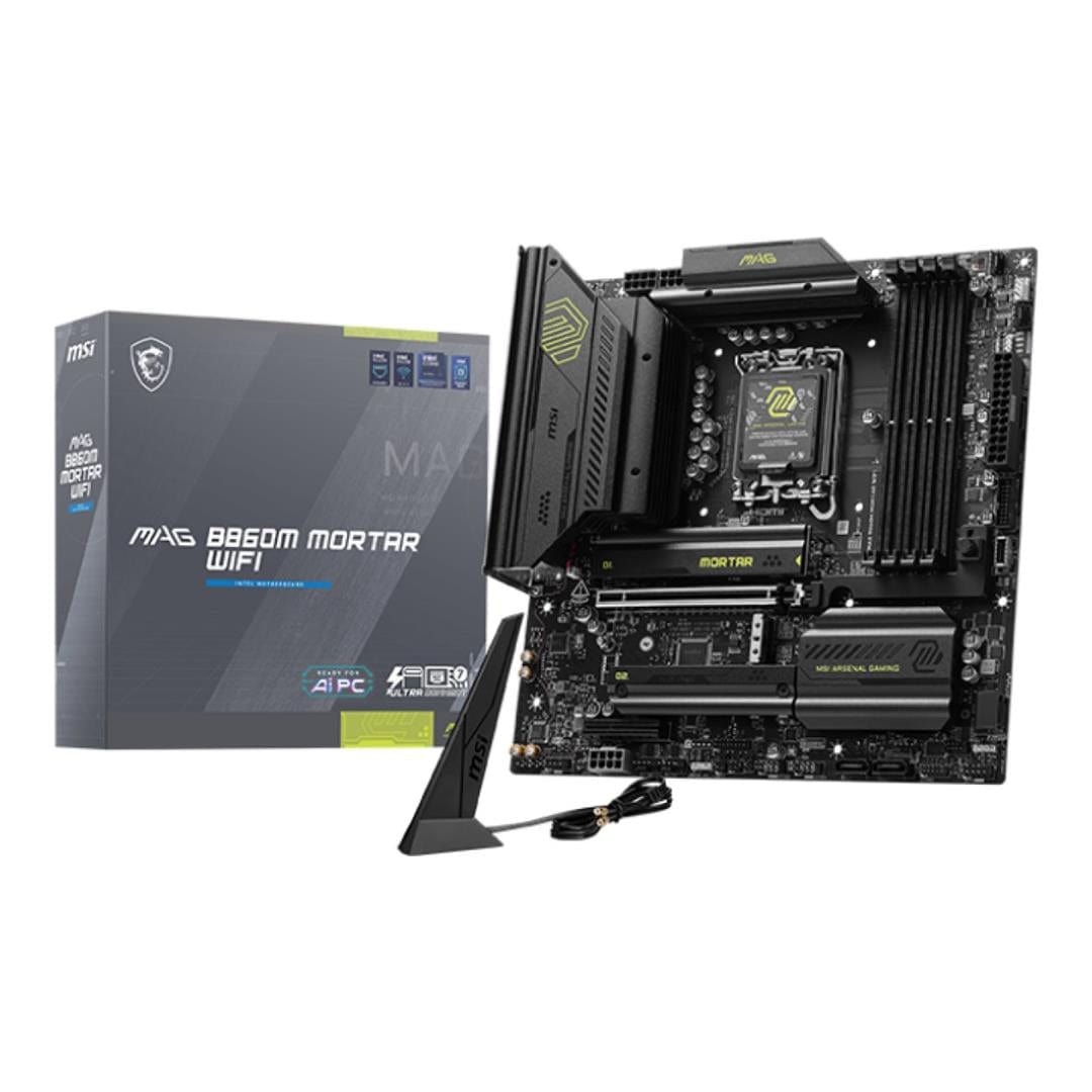 MSI MAG B860M MORTAR Wi-Fi Intel LGA 1851 AI-Ready mATX Motherboard