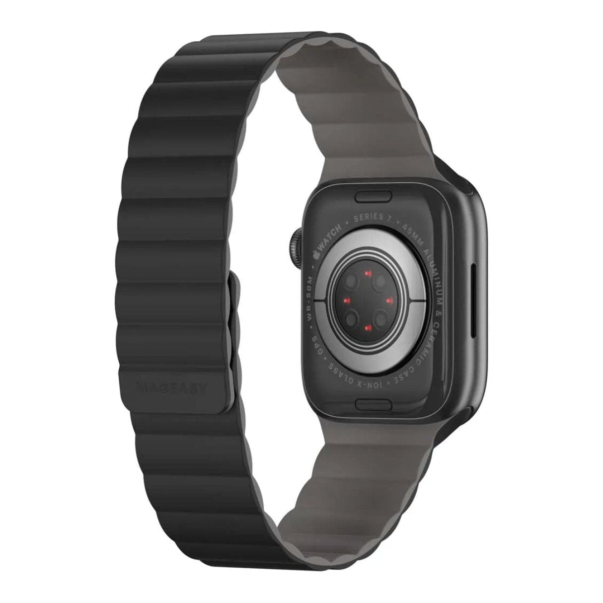 SwitchEasy 45mm Skin Silicone Magnetic Watch Band for Apple Watch Black MAW245078BK22