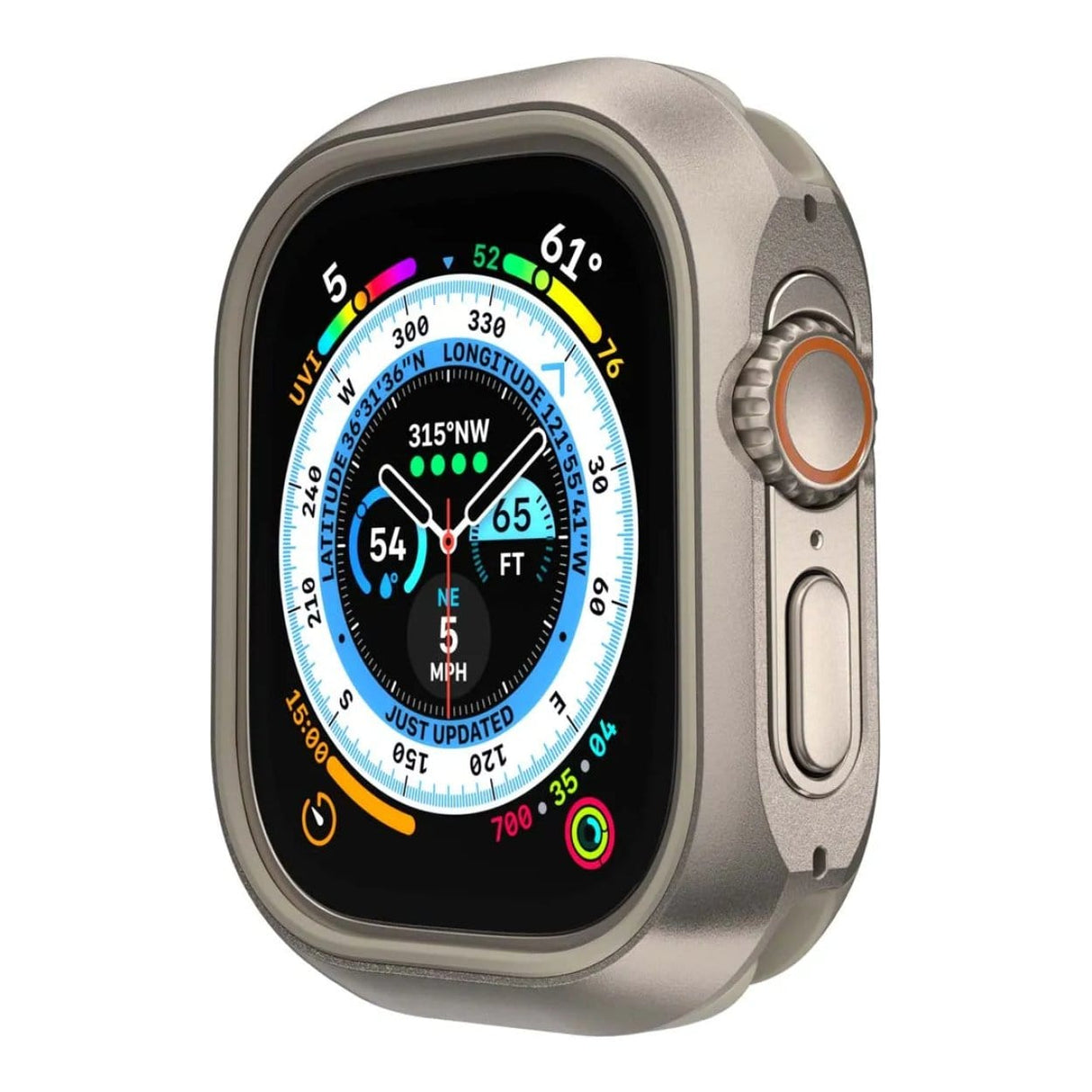 SwitchEasy Odyssey Ultra 49mm Aluminum Apple Watch Case - Titanium MAWU49007TT22