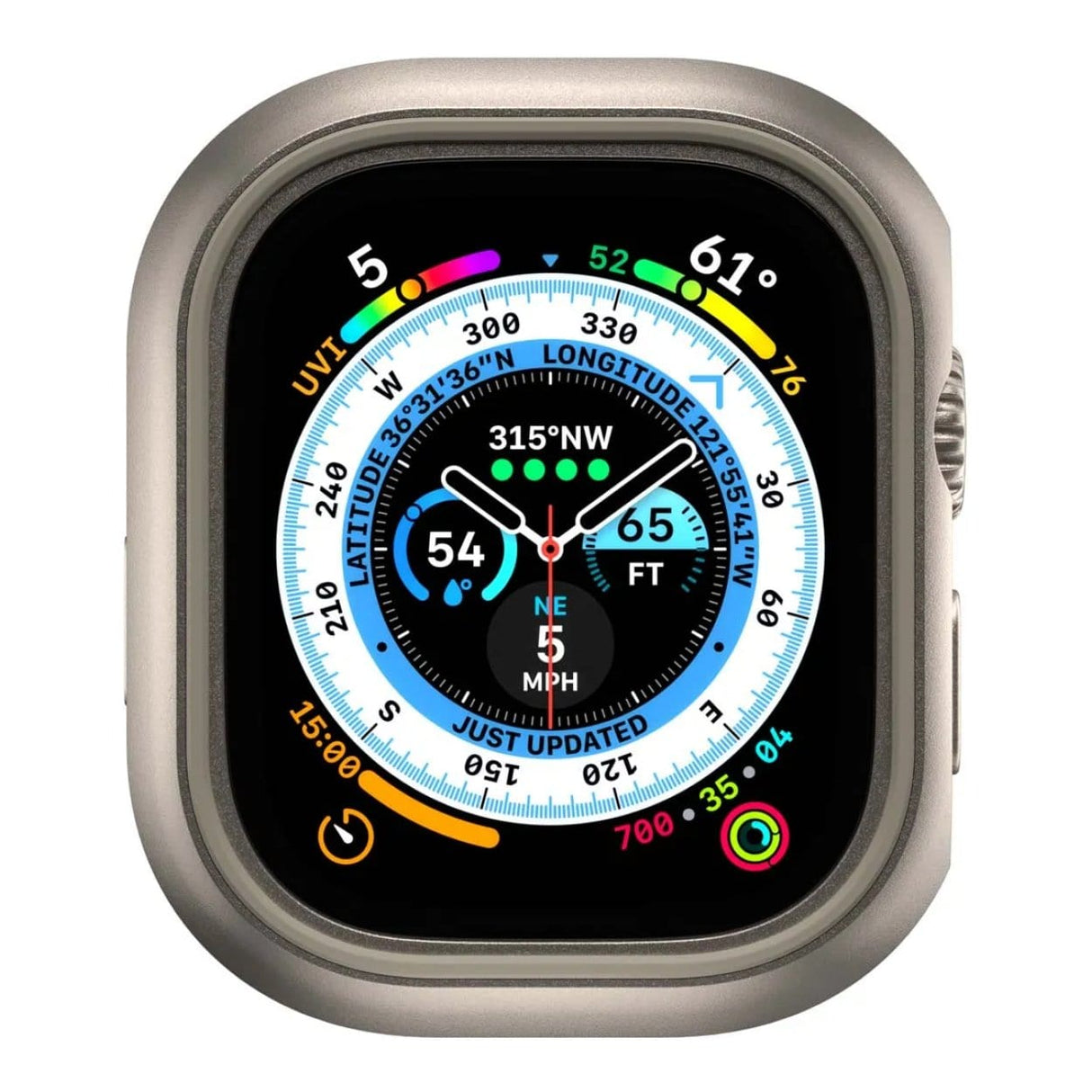 SwitchEasy Odyssey Ultra 49mm Aluminum Apple Watch Case - Titanium MAWU49007TT22