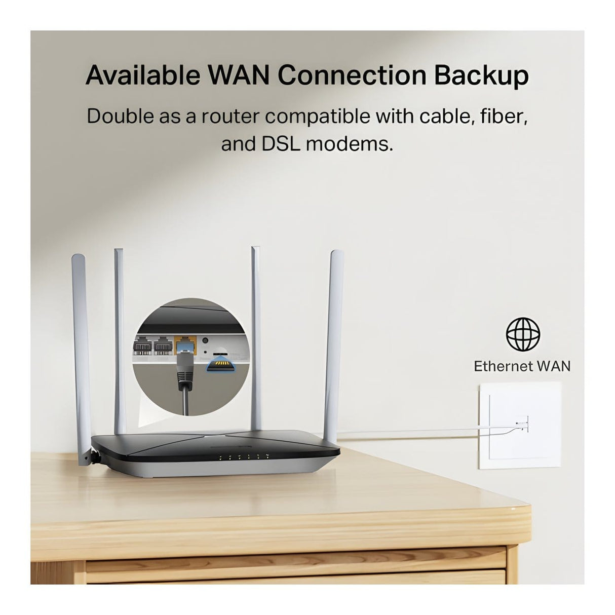 Mercusys MB135-4G AC1200 4G LTE Wireless Router - Dual Band 2.4GHz and 5GHz Gigabit Ethernet