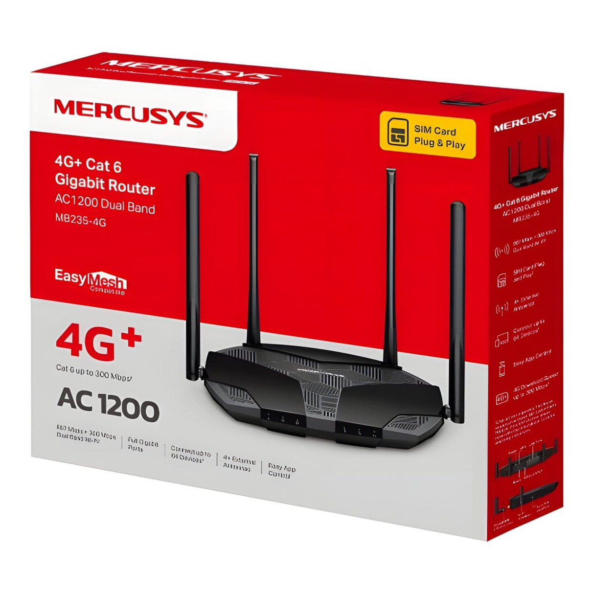 Mercusys MB235-4G AC1200 Wireless Router - Dual Band 2.4GHz and 5GHz Gigabit Ethernet