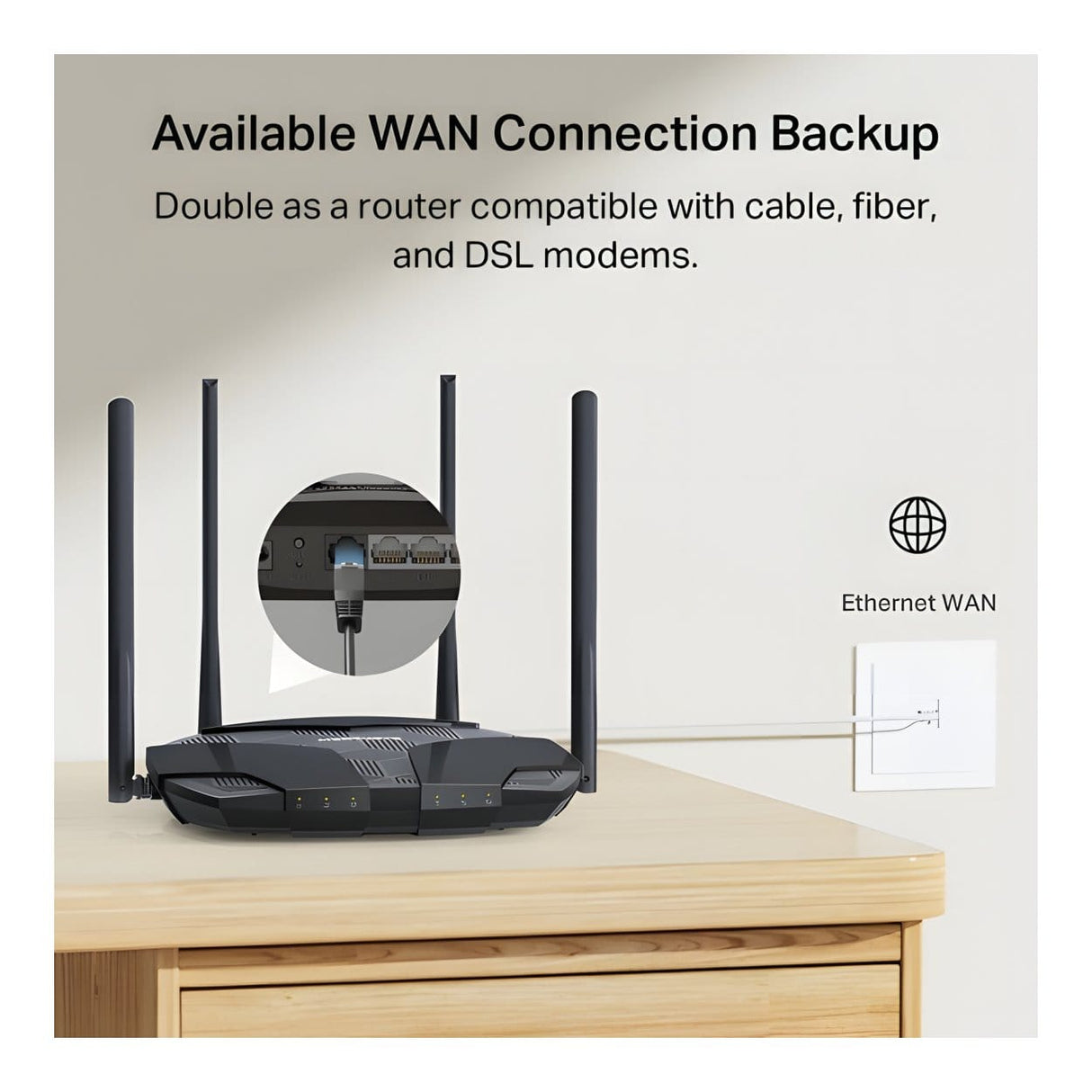 Mercusys MB235-4G AC1200 Wireless Router - Dual Band 2.4GHz and 5GHz Gigabit Ethernet