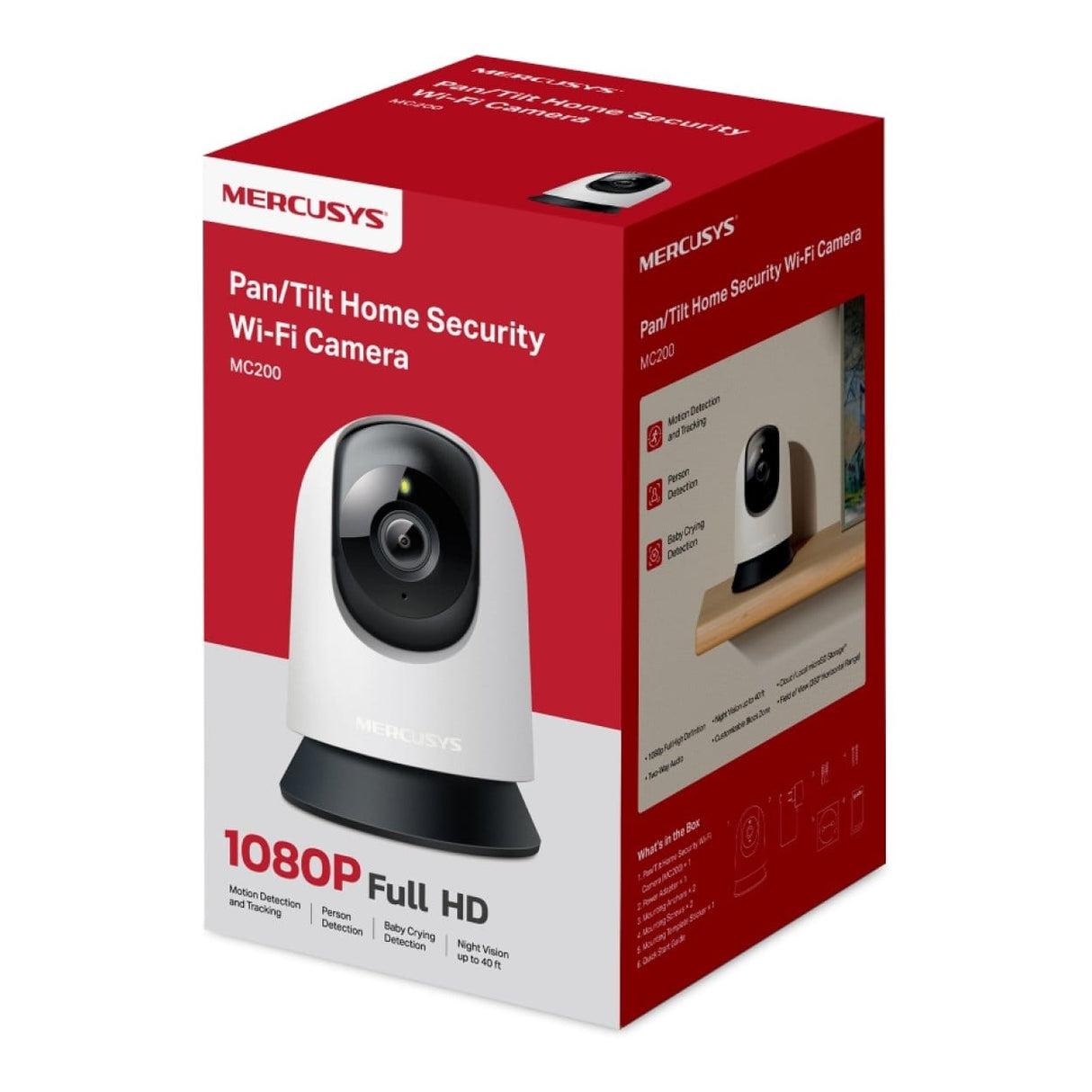 Mercusys MC200 Pan/Tilt Home Security Wi-Fi Camera