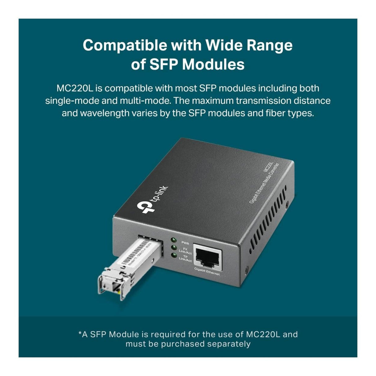 TP-Link Omada MC220L Gigabit SFP Media Converter
