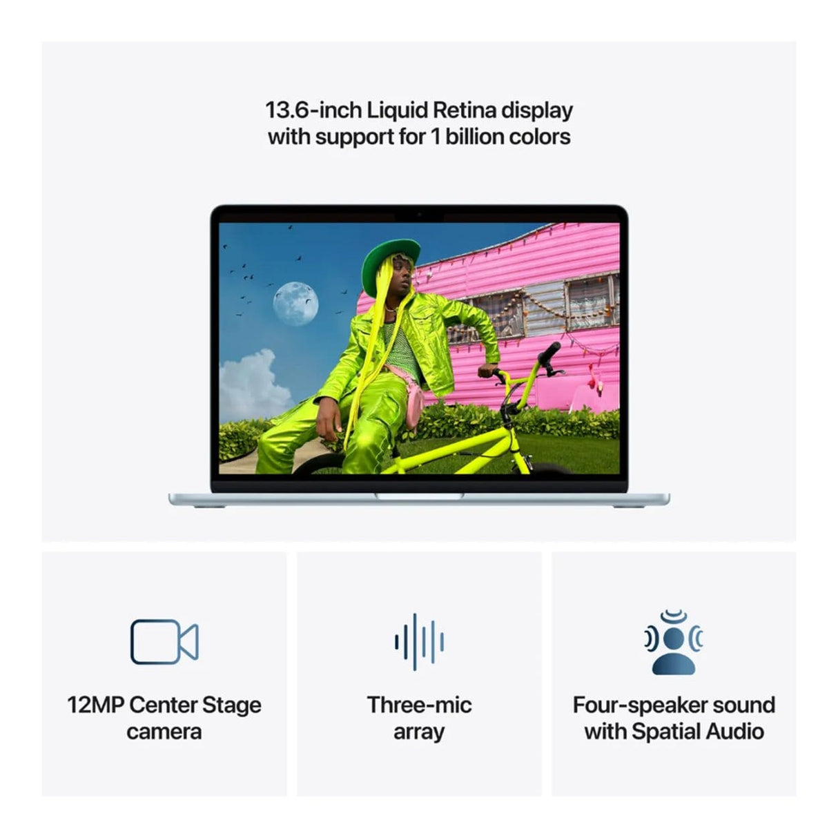 Apple MacBook Air 13.6-inch Retina Laptop - Apple M5 512GB SSD 16GB RAM macOS Sky Blue