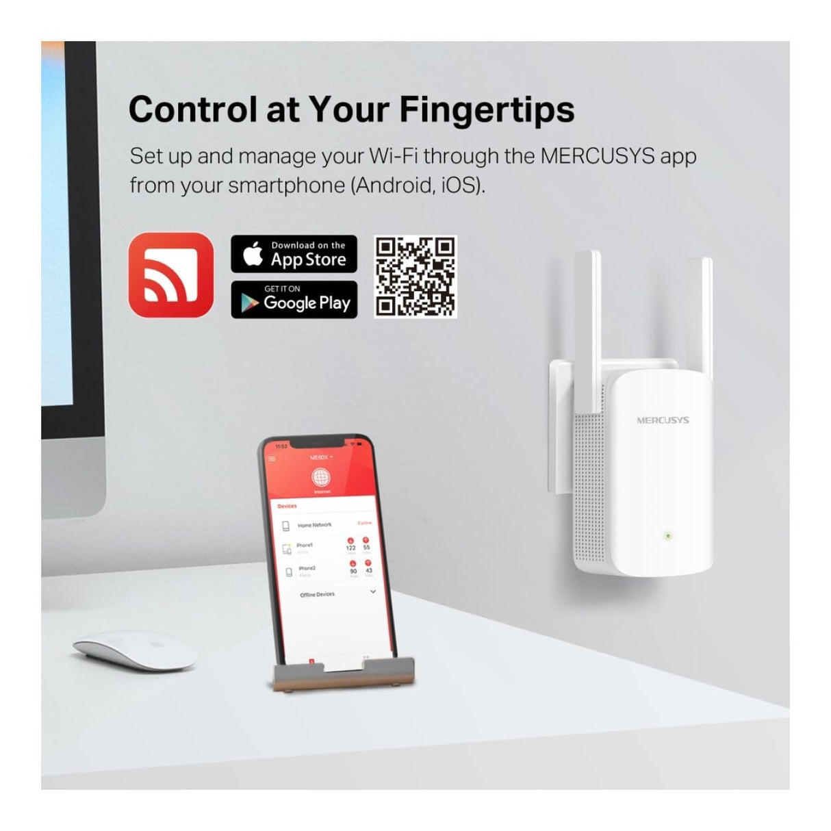 Mercusys AX1500 Wi-Fi 6 Range Extender White ME60X