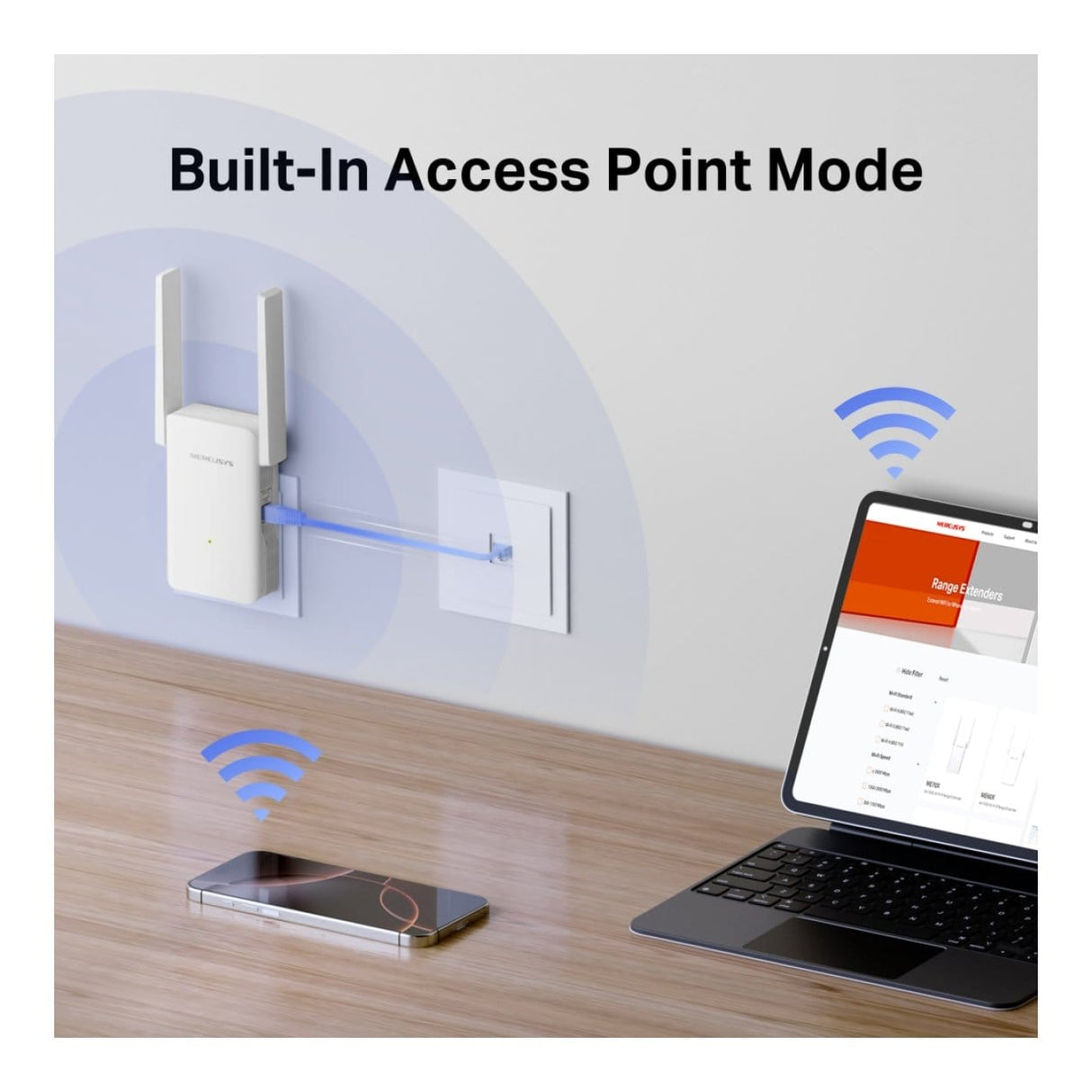 Mercusys AX3000 Wi-Fi 6 Range Extender White ME80X