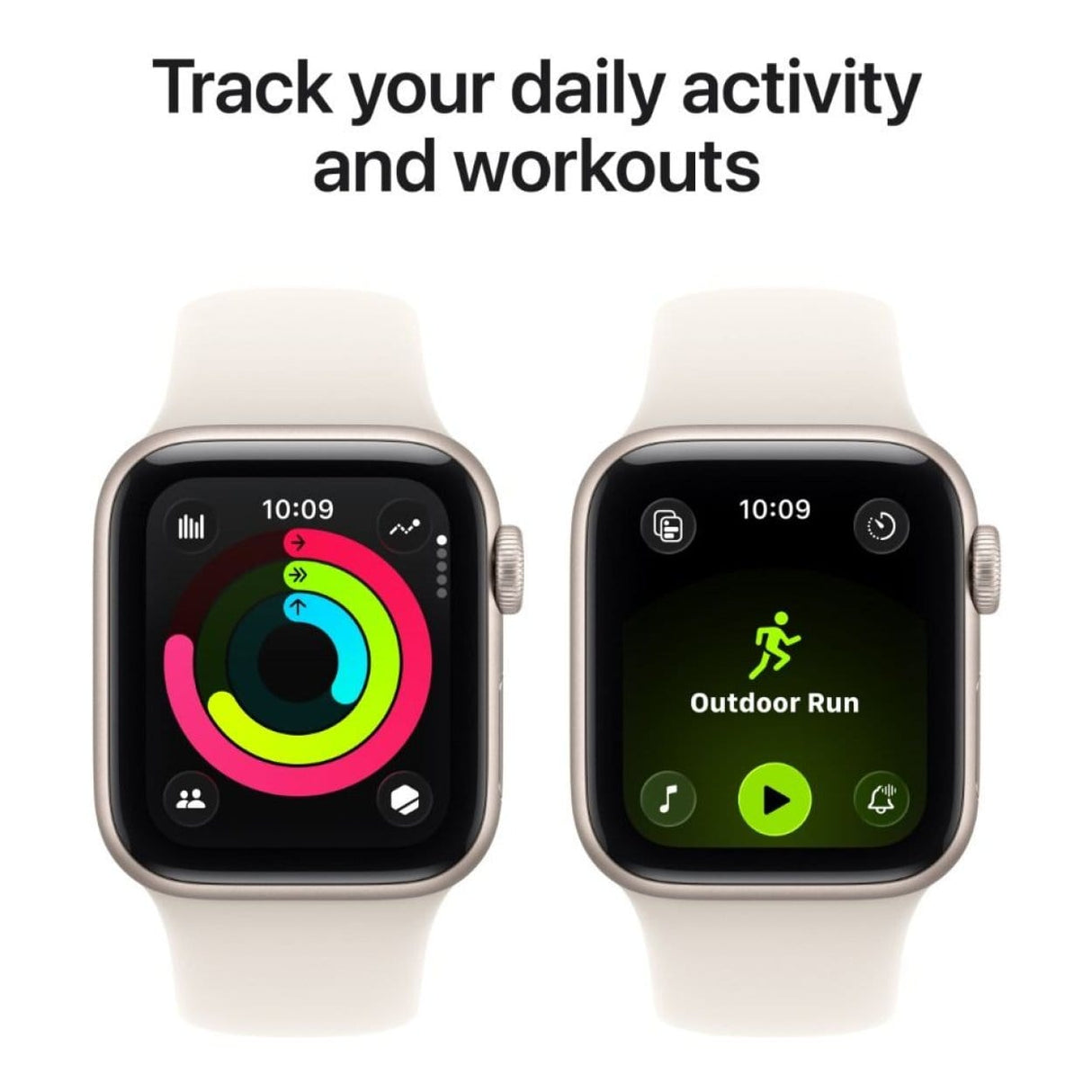 Apple Watch SE 3 GPS 44mm Starlight Aluminium Case with Starlight Sport Band S/M MEHG4AF/A