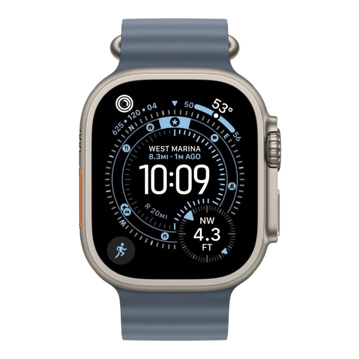 Apple Watch Ultra 3 GPS + Cellular 49mm Natural Titanium Case with Anchor Blue Ocean Band