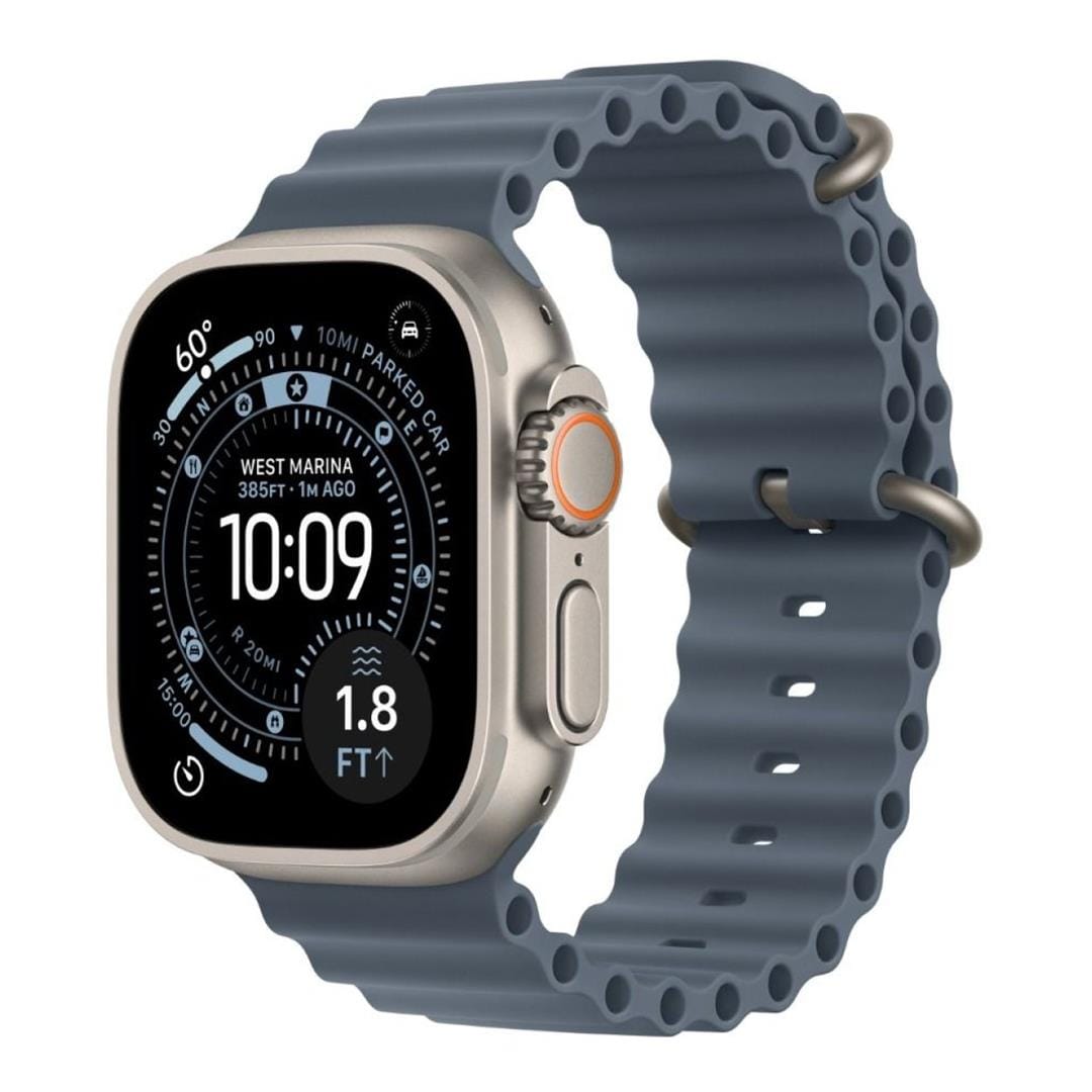 Apple Watch Ultra 3 GPS + Cellular 49mm Natural Titanium Case with Anchor Blue Ocean Band