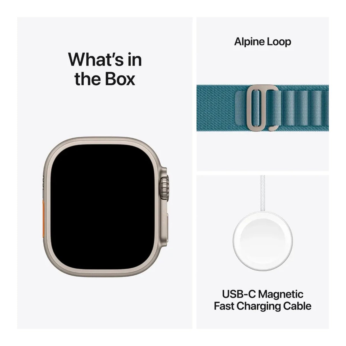 Apple Watch Ultra 3 GPS + Cellular 49mm Natural Titanium Case with Light Blue Alpine Loop - Small