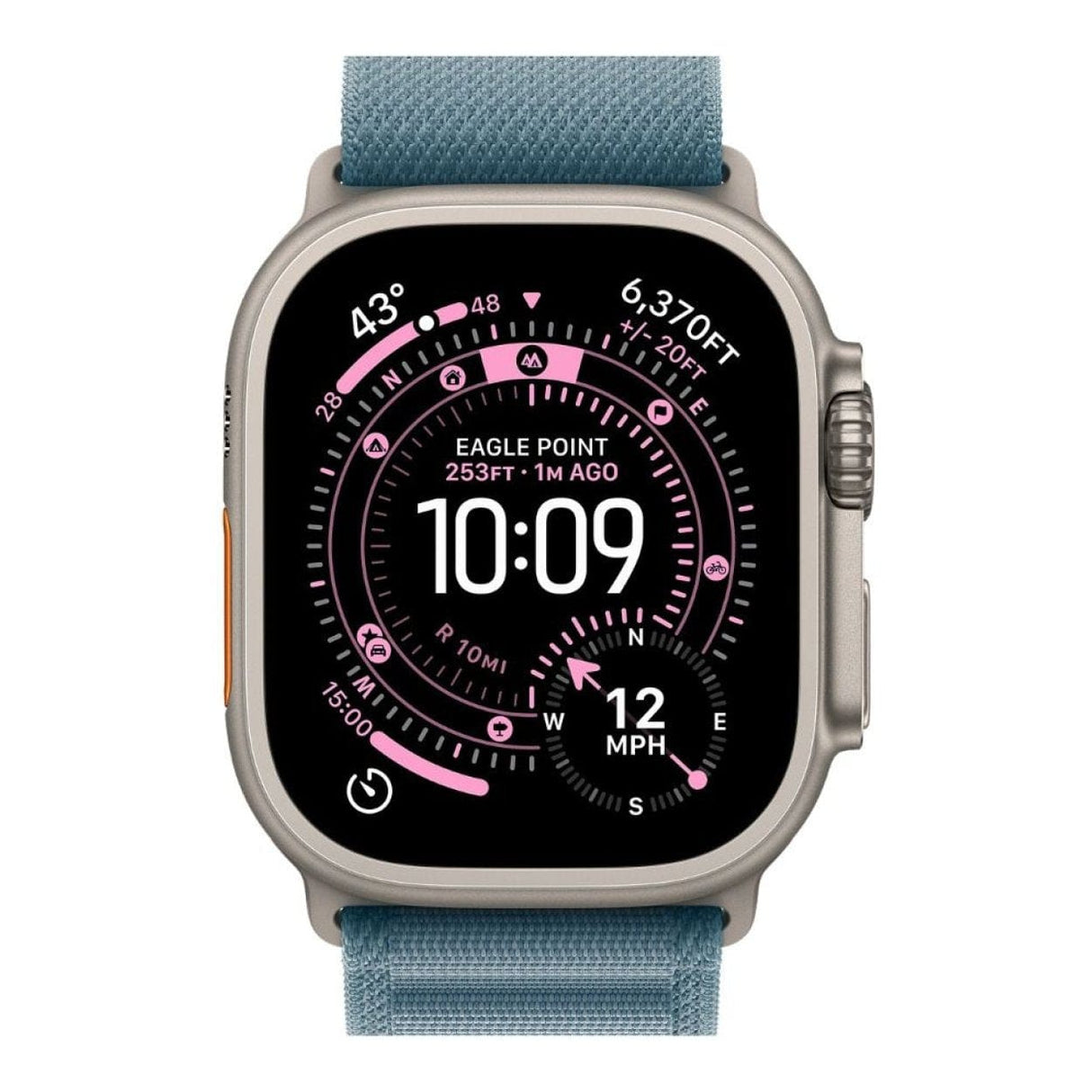 Apple Watch Ultra 3 GPS + Cellular 49mm Natural Titanium Case with Light Blue Alpine Loop - Medium