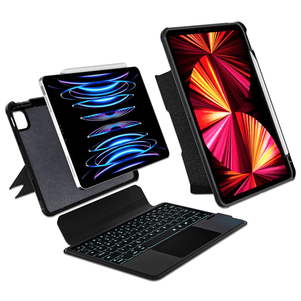 Tuff-luv 10.9-inch Wireless Backlit Bluetooth Keyboard Case for Apple Ipad Air 4/5th Gen Black MF1110