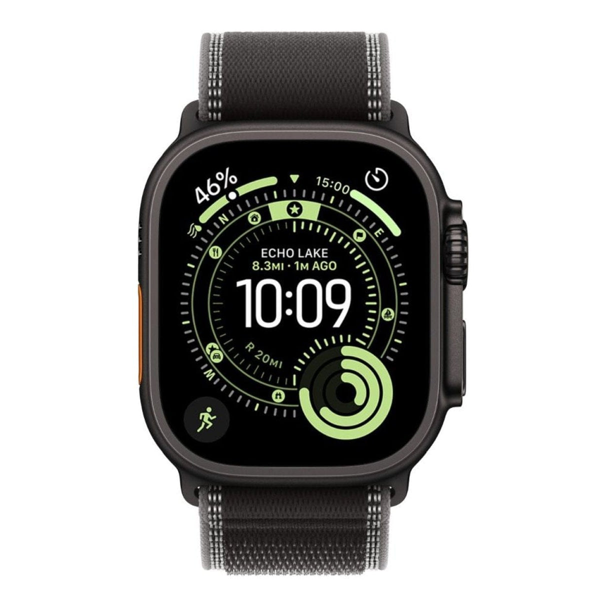 Apple Watch Ultra 3 GPS + Cellular 49mm Black Titanium Case with Black/Charcoal Trail Loop S/M