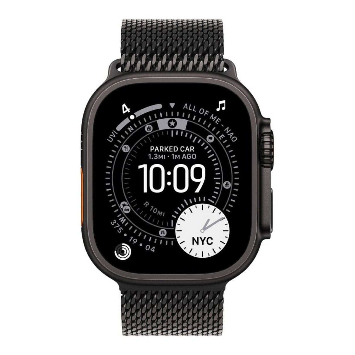 Apple Watch Ultra 3 GPS + Cellular 49mm Black Titanium Case with Black Titanium Milanese Loop - Large
