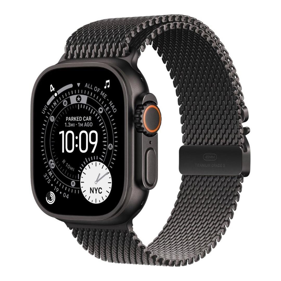 Apple Watch Ultra 3 GPS + Cellular 49mm Black Titanium Case with Black Titanium Milanese Loop - Large
