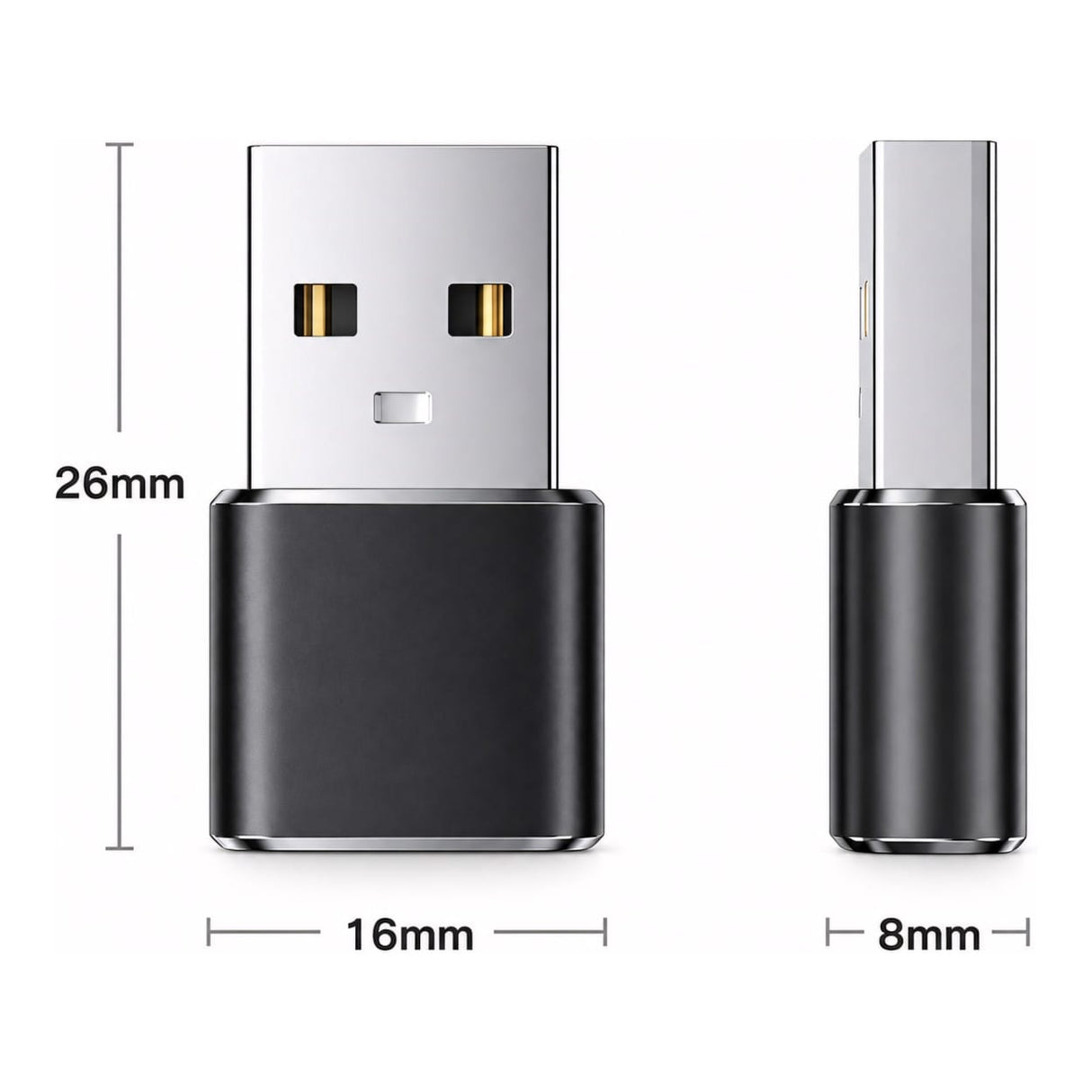 Tuff-Luv USB-C Female to USB-A Male Transmission and Charging Adapter Black MF2582