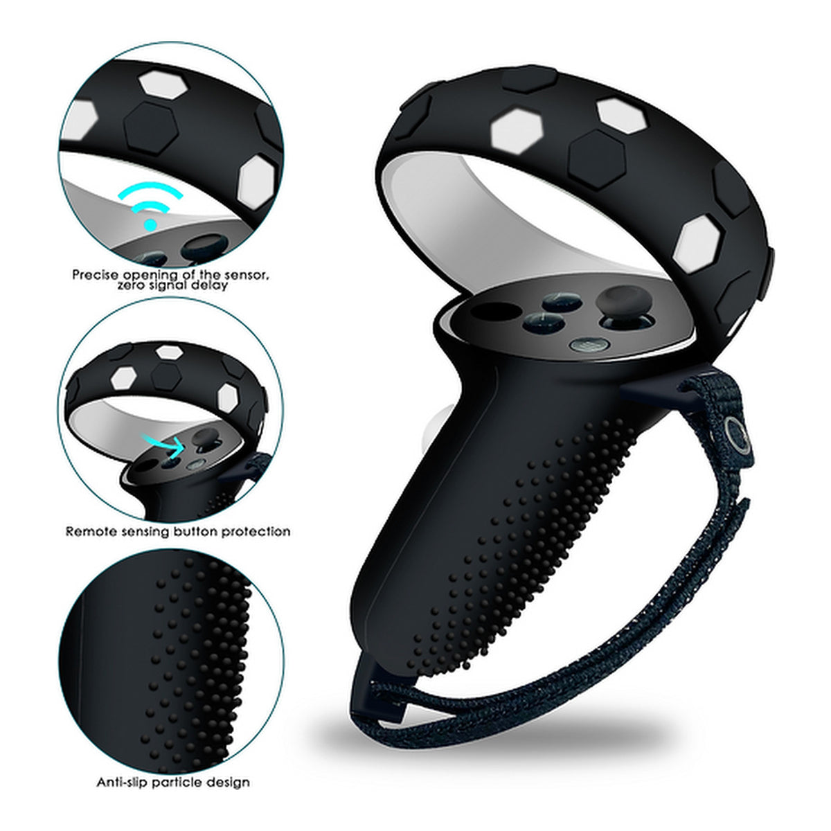Tuff-Luv Silicone Grip Cover Set for Oculus Quest 2 VR Touch Controllers MF2593