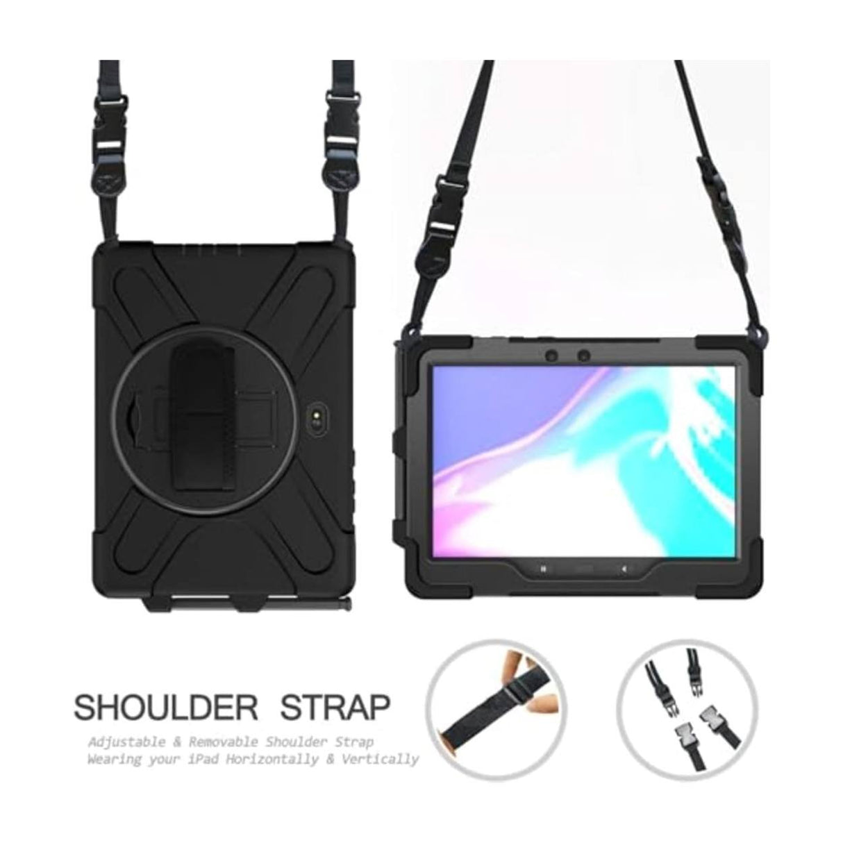 Tuff-Luv Armour Jack Rugged Case, Stand, Shoulder Strap & Pen Holder for Apple iPad Pro 13 Black MF2939