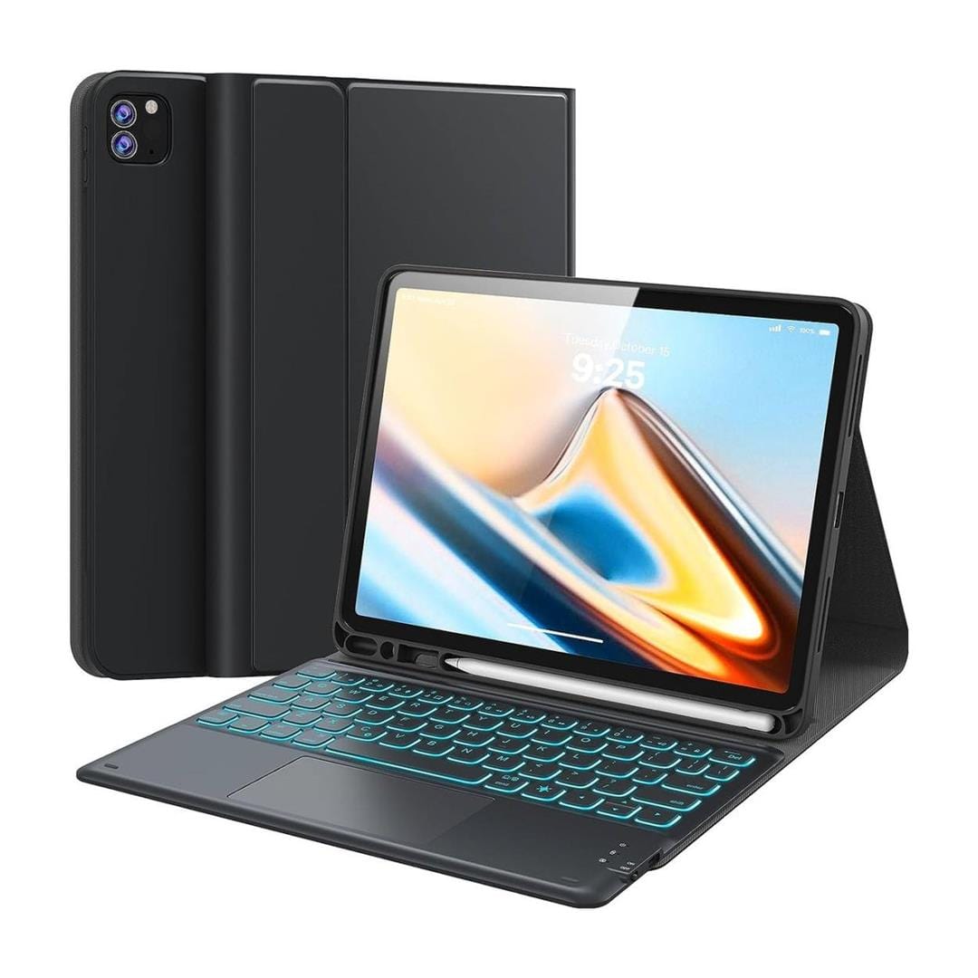 Tuff-Luv Bluetooth Folio Case and Keyboard with Trackpad for Apple iPad Pro 11 Black MF2941