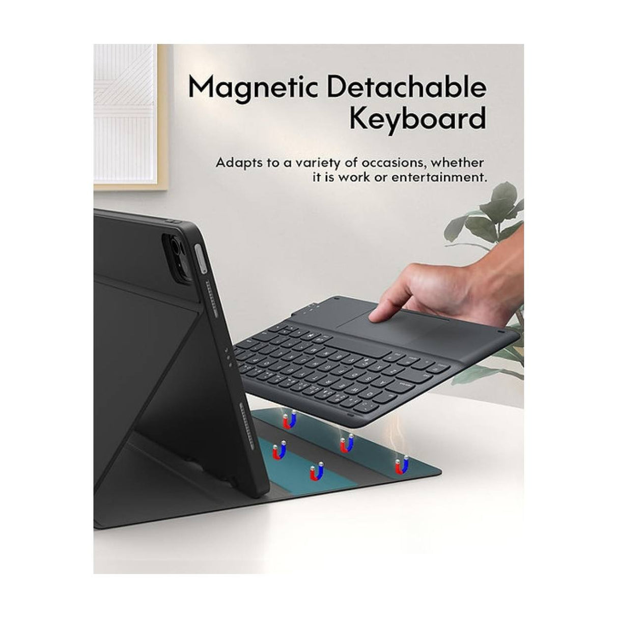 Tuff-Luv Bluetooth Folio Case and Keyboard with Trackpad for Apple iPad Pro 11 Black MF2941