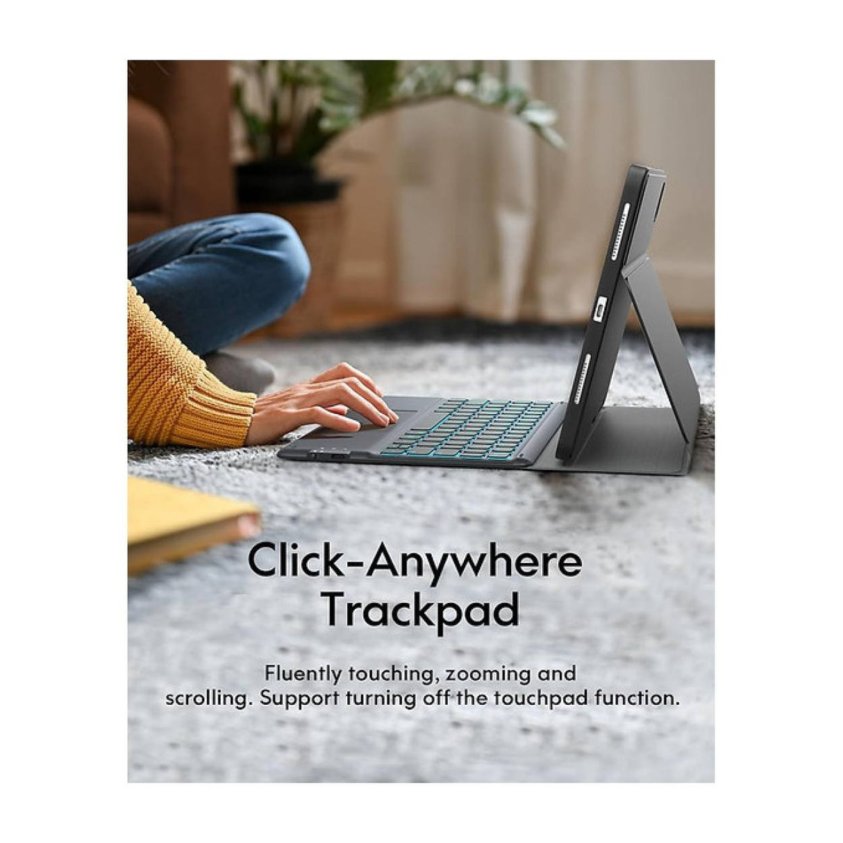 Tuff-Luv Bluetooth Folio Case and Keyboard with Trackpad for Apple iPad Pro 11 Black MF2941