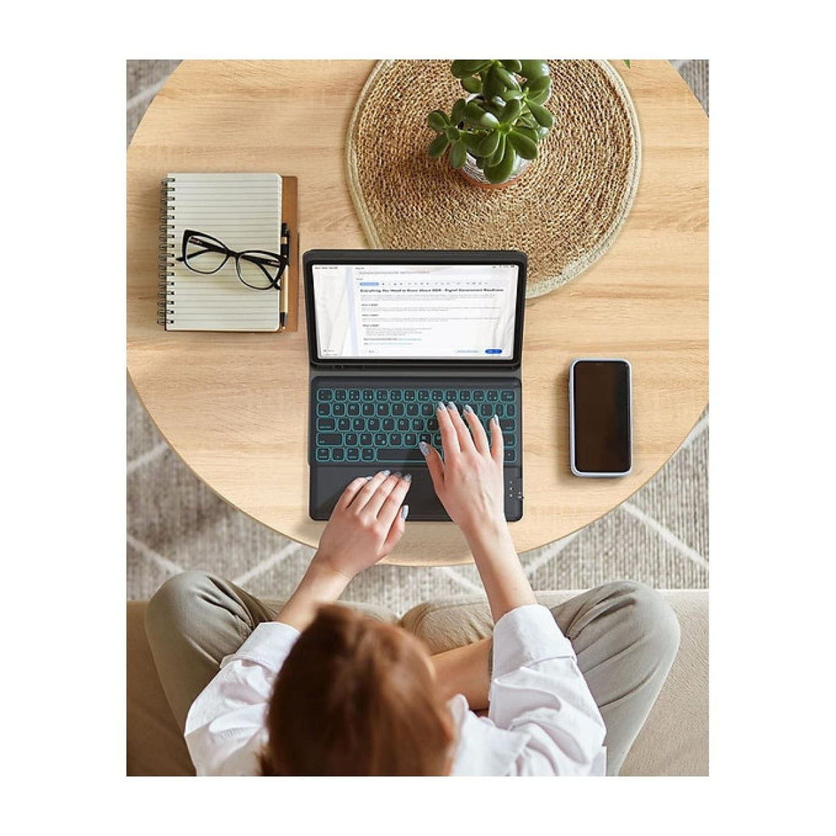 Tuff-Luv Bluetooth Folio Case and Keyboard with Trackpad for Apple iPad Pro 11 Black MF2941