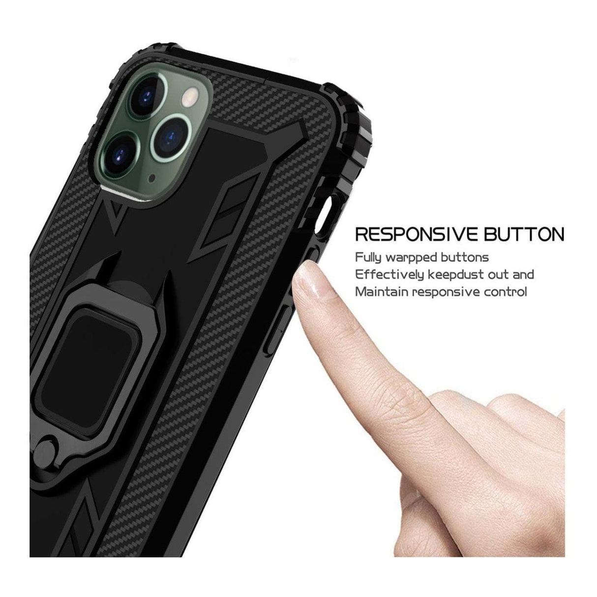 Tuff-Luv Rugged Armour Shield Case and Stand for Apple iPhone 12 and Pro Black MF3340