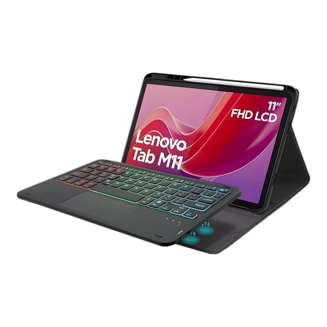 Tuff-Luv Backlit Bluetooth Keyboard Case for Lenovo Tab M11 Black MF3621