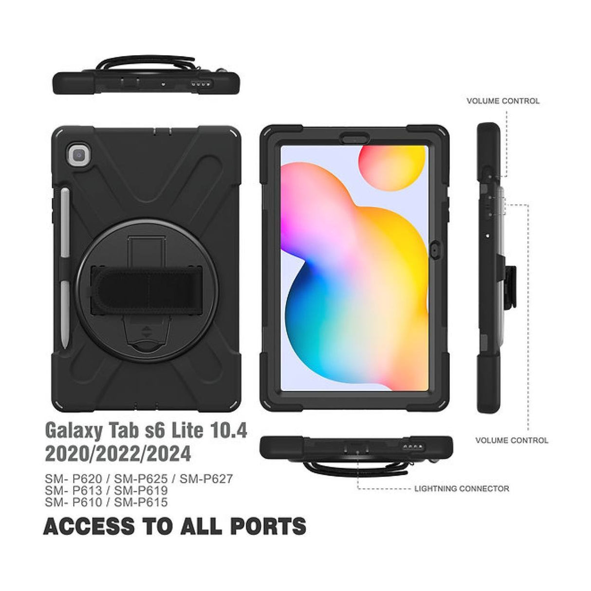 Tuff-Luv Armour Jack Rugged Case with Pen Holder for Samsung Tab S6 Lite Black MF3721
