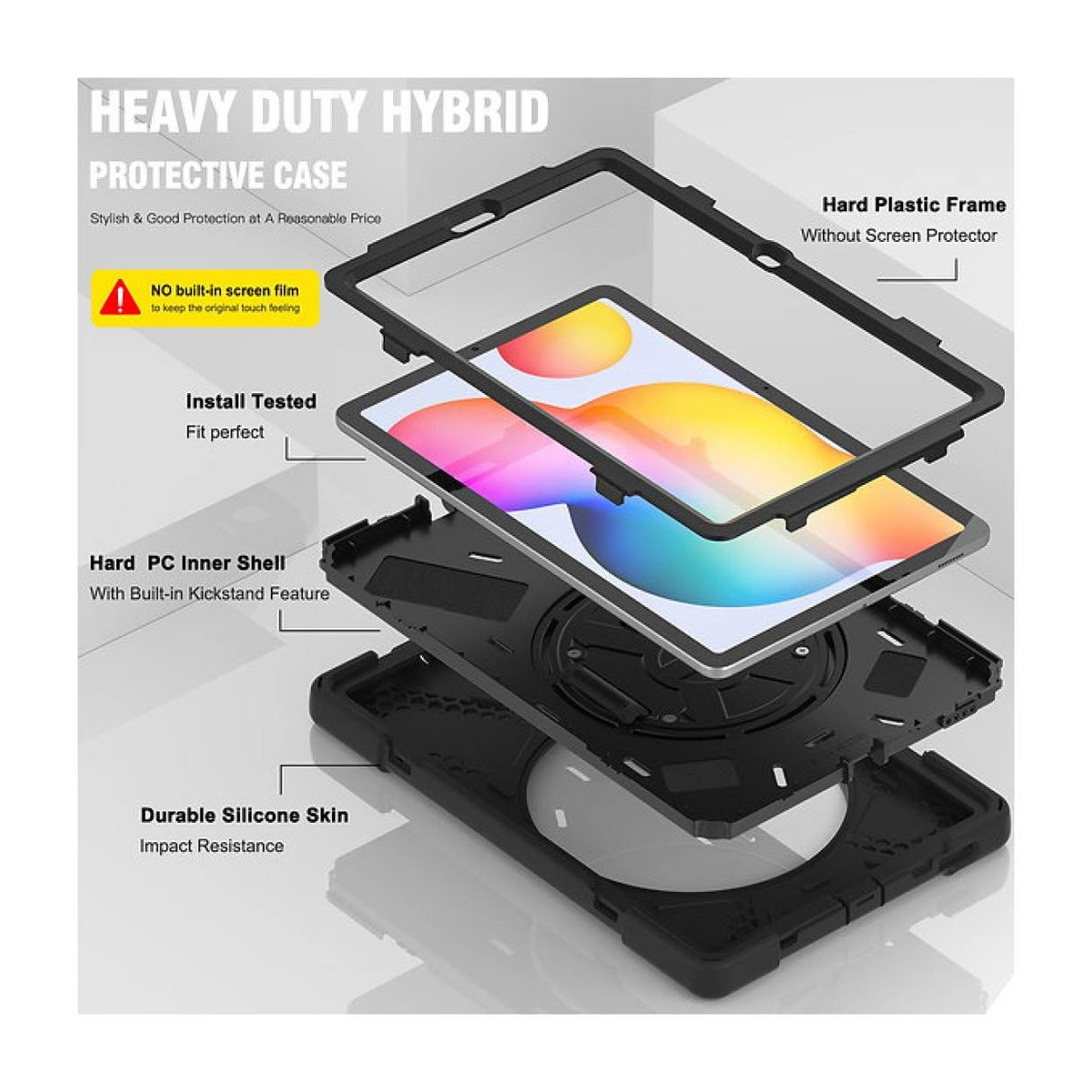 Tuff-Luv Armour Jack Rugged Case with Pen Holder for Samsung Tab S6 Lite Black MF3721