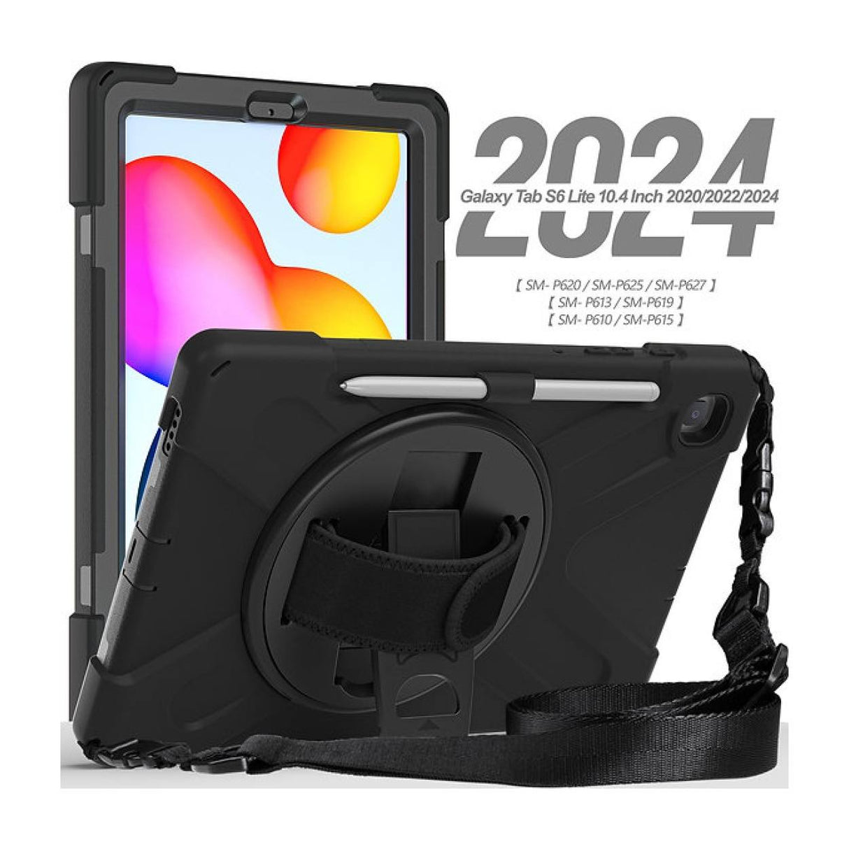 Tuff-Luv Armour Jack Rugged Case with Pen Holder for Samsung Tab S6 Lite Black MF3721