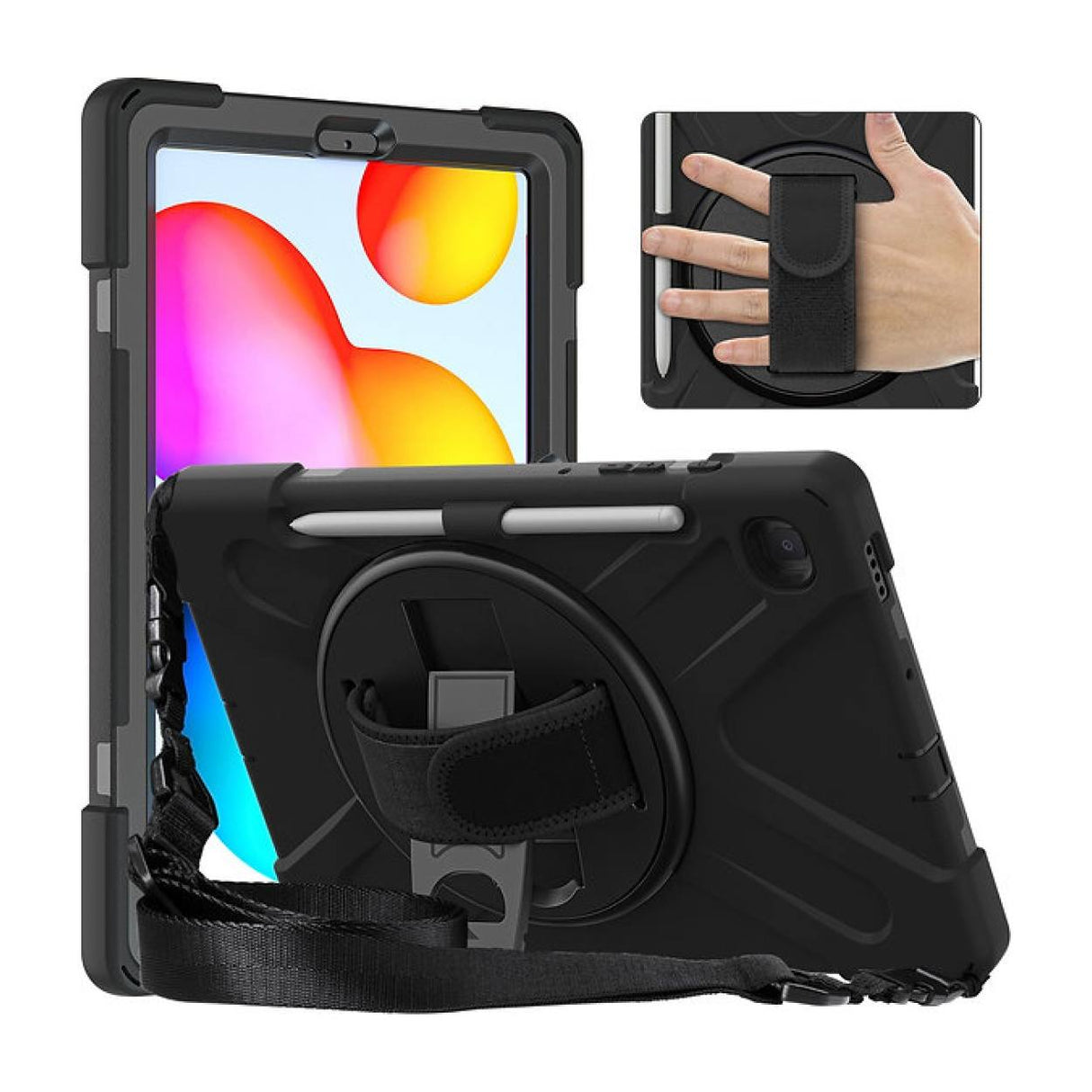 Tuff-Luv Armour Jack Rugged Case with Pen Holder for Samsung Tab S6 Lite Black MF3721