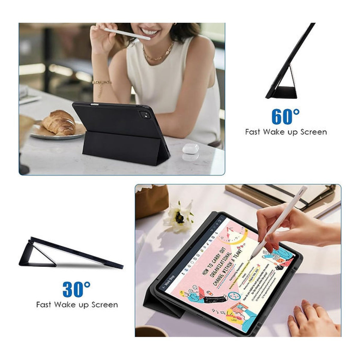 Tuff-Luv Smart Folio Case with Pencil Holder for Apple iPad Pro 11-inch M4/M5 Black MF3746