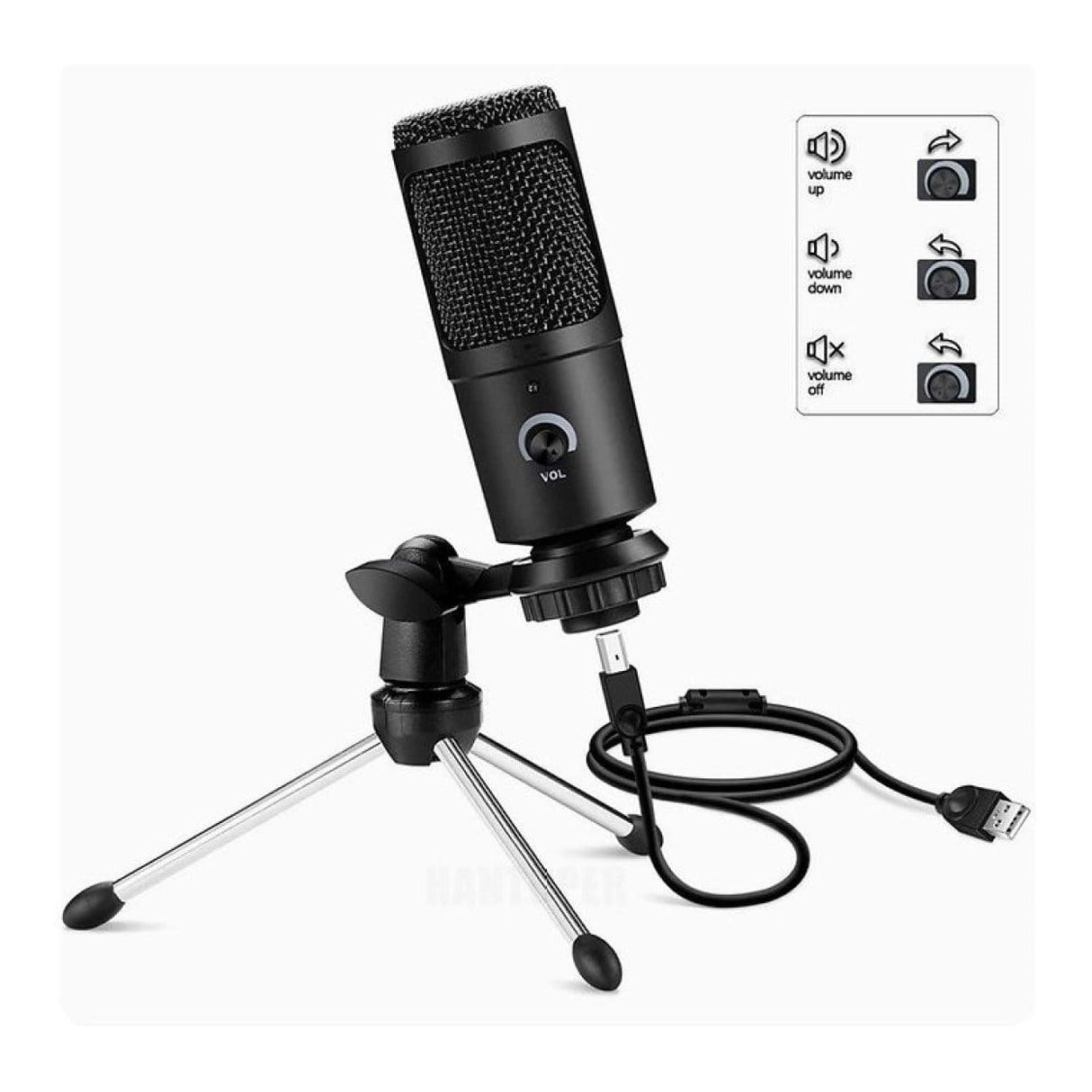 Tuff-Luv USB-A Condenser Microphone with Tripod Black MF3850