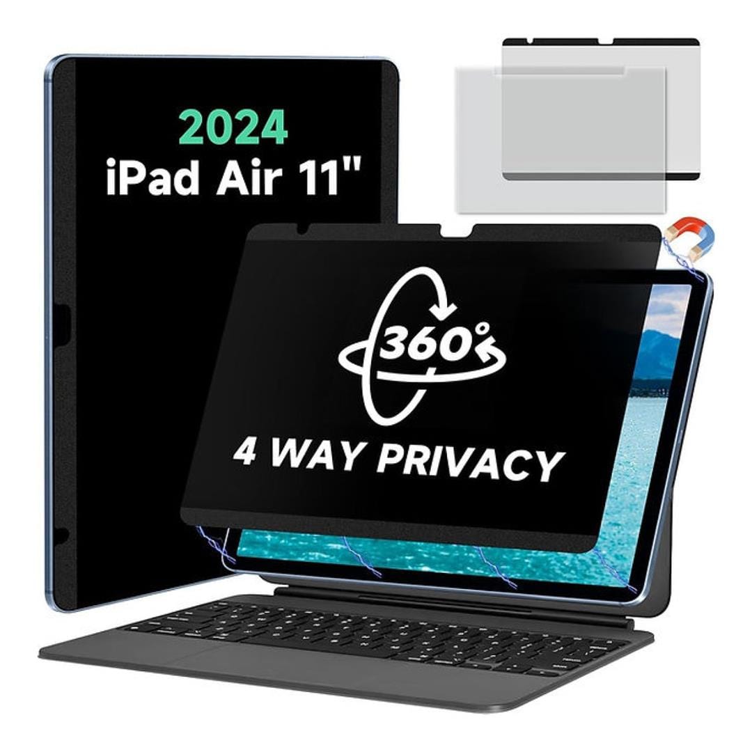 Tuff-Luv MF4034 11-inch 4-way Magnetic Privacy iPad Screen Protector Black