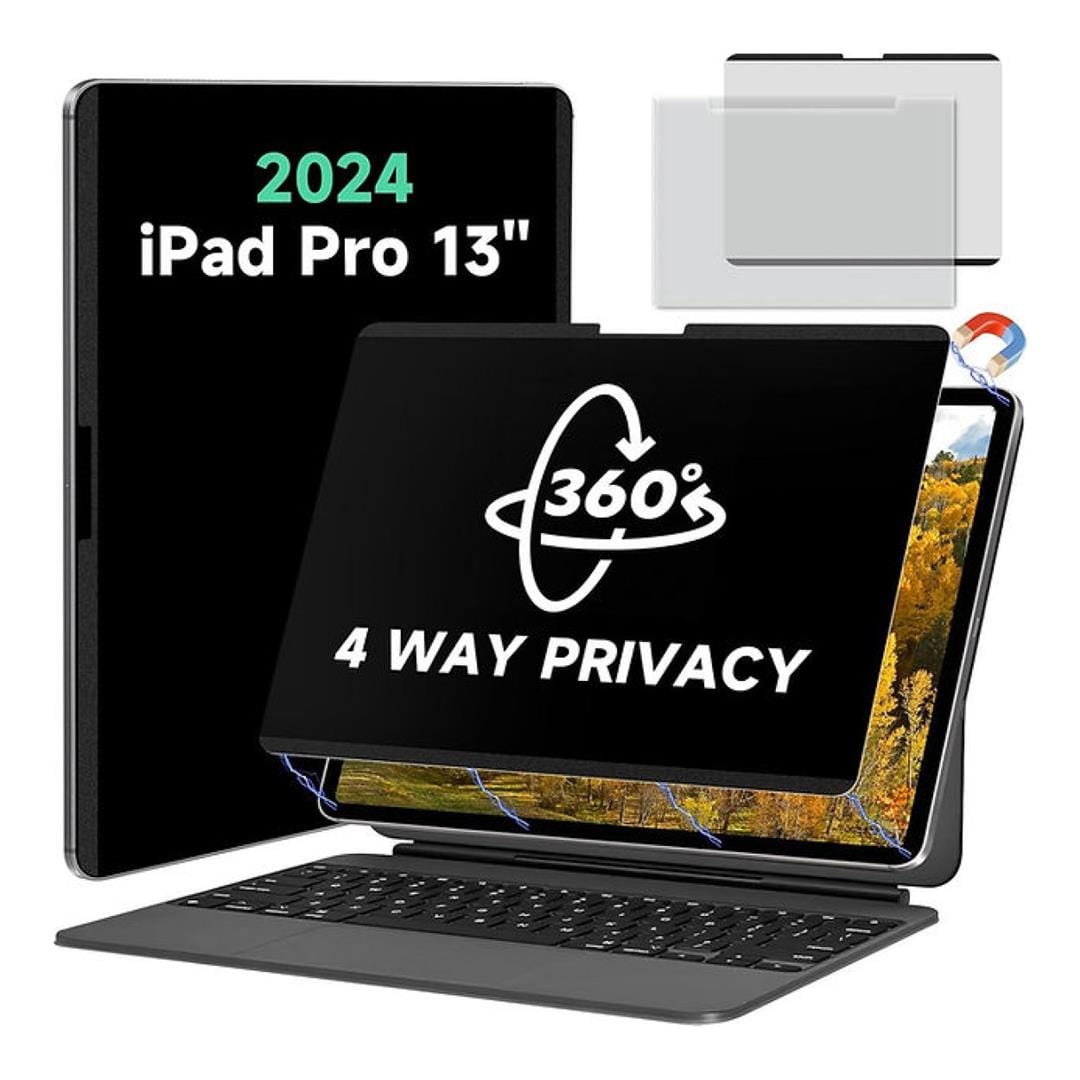 Tuff-Luv MF4037 13-inch 4-way Magnetic Privacy iPad Screen Protector Black