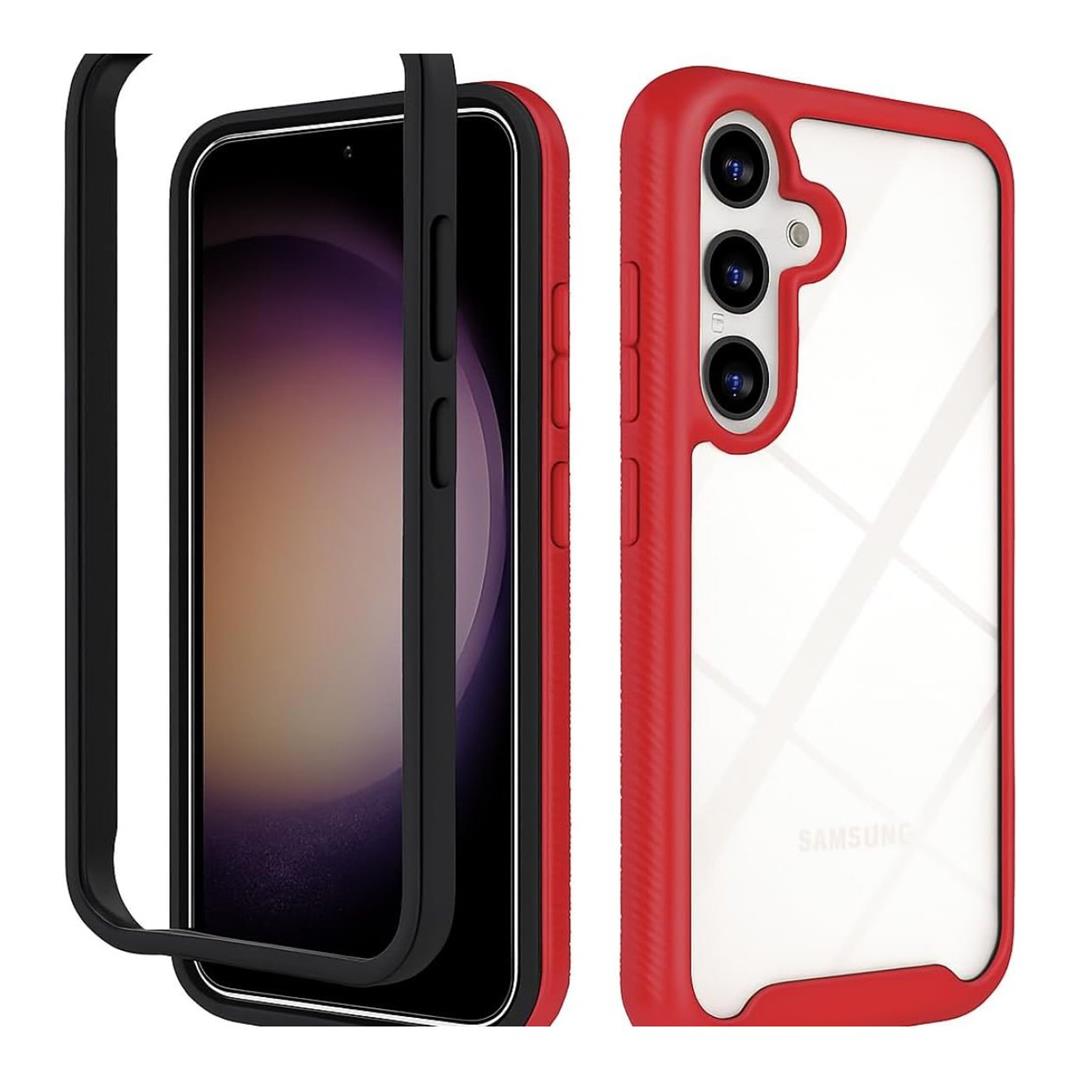 Tuff-Luv Rugged Vault Case with Built-In Screen Protector for Samsung Galaxy A36 5G Red MF4051