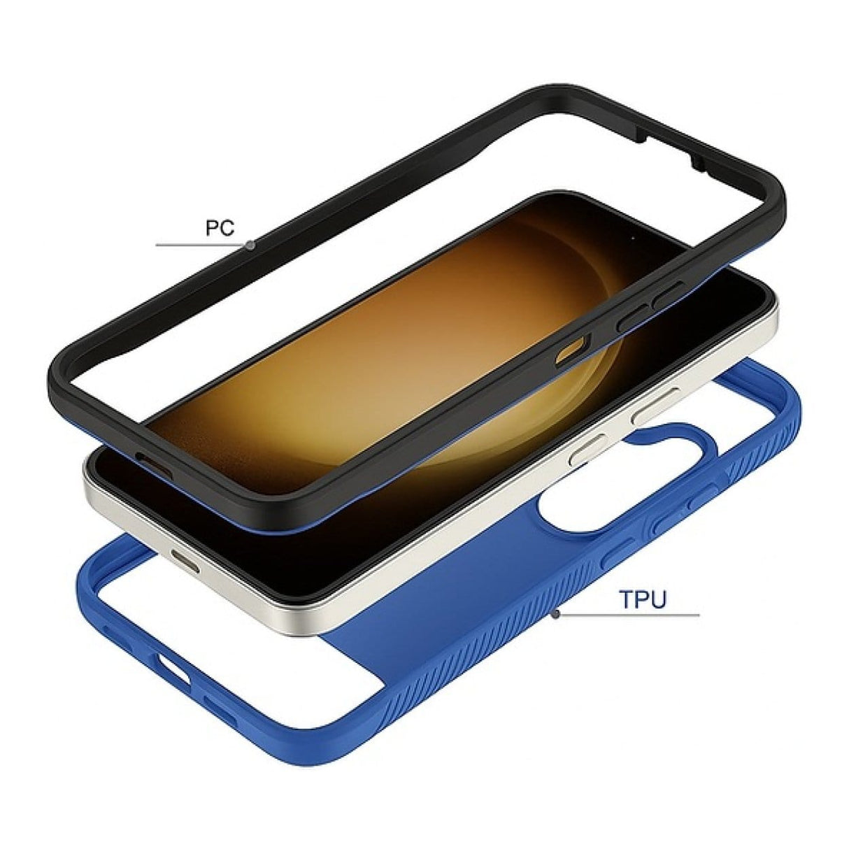 Tuff-Luv MF4053 Rugged Vault Case with Built-in Screen Protector for Samsung A56 Blue