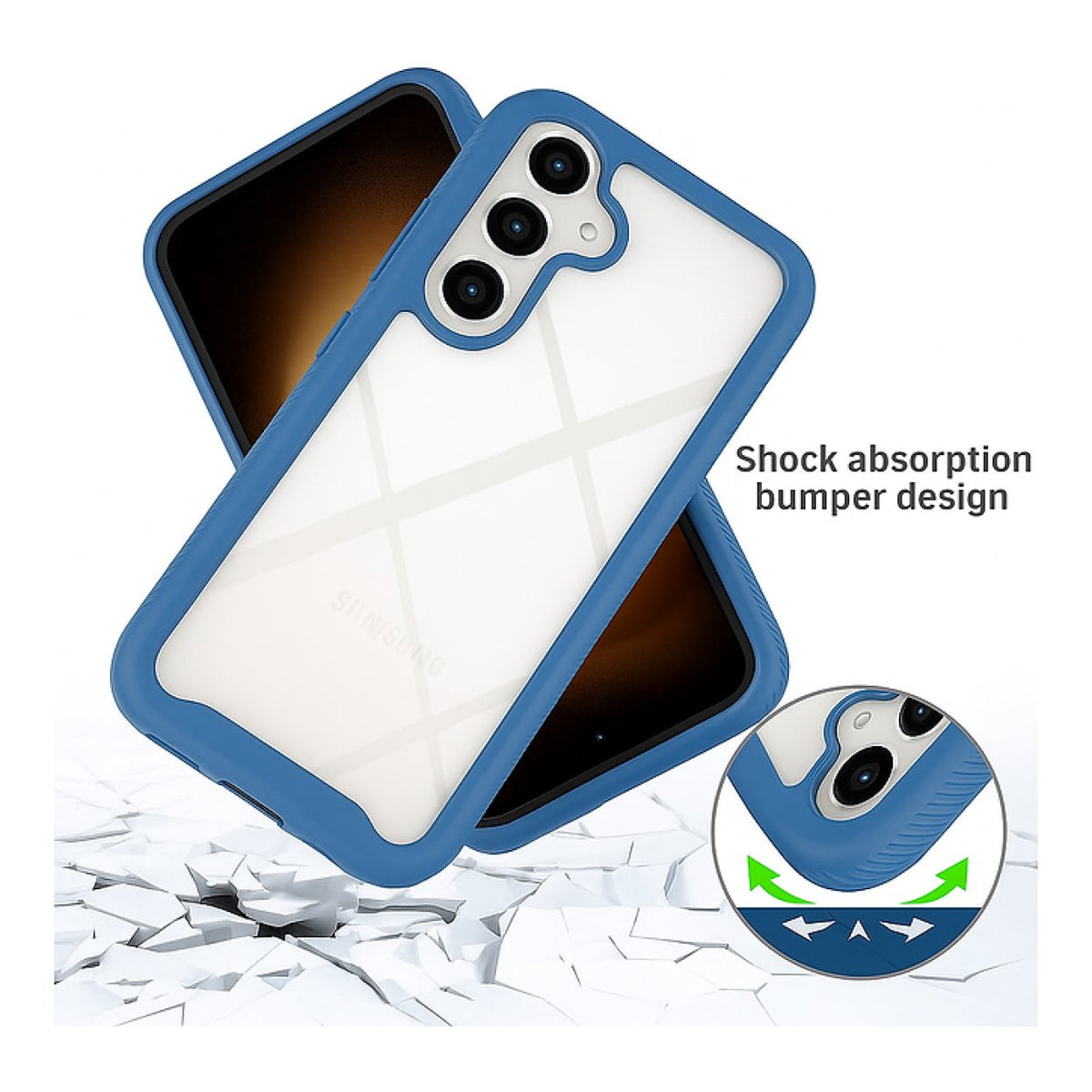Tuff-Luv Rugged Vault Case with Built-In Screen Protector for Samsung Galaxy A26 5G Blue MF4055