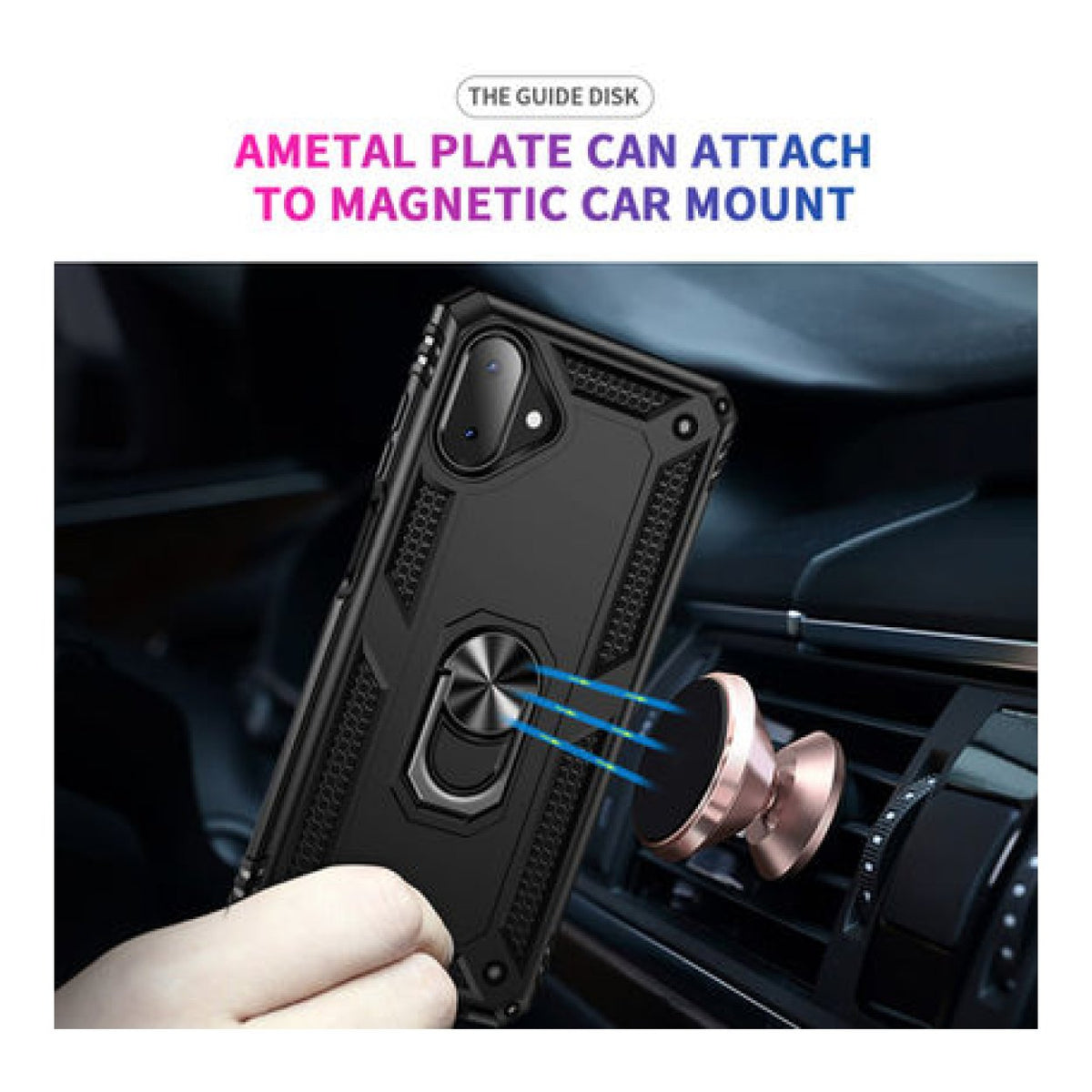 Tuff-Luv Rugged Case with 360 Degree Ring Stand for Samsung Galaxy A07 Black MF4082