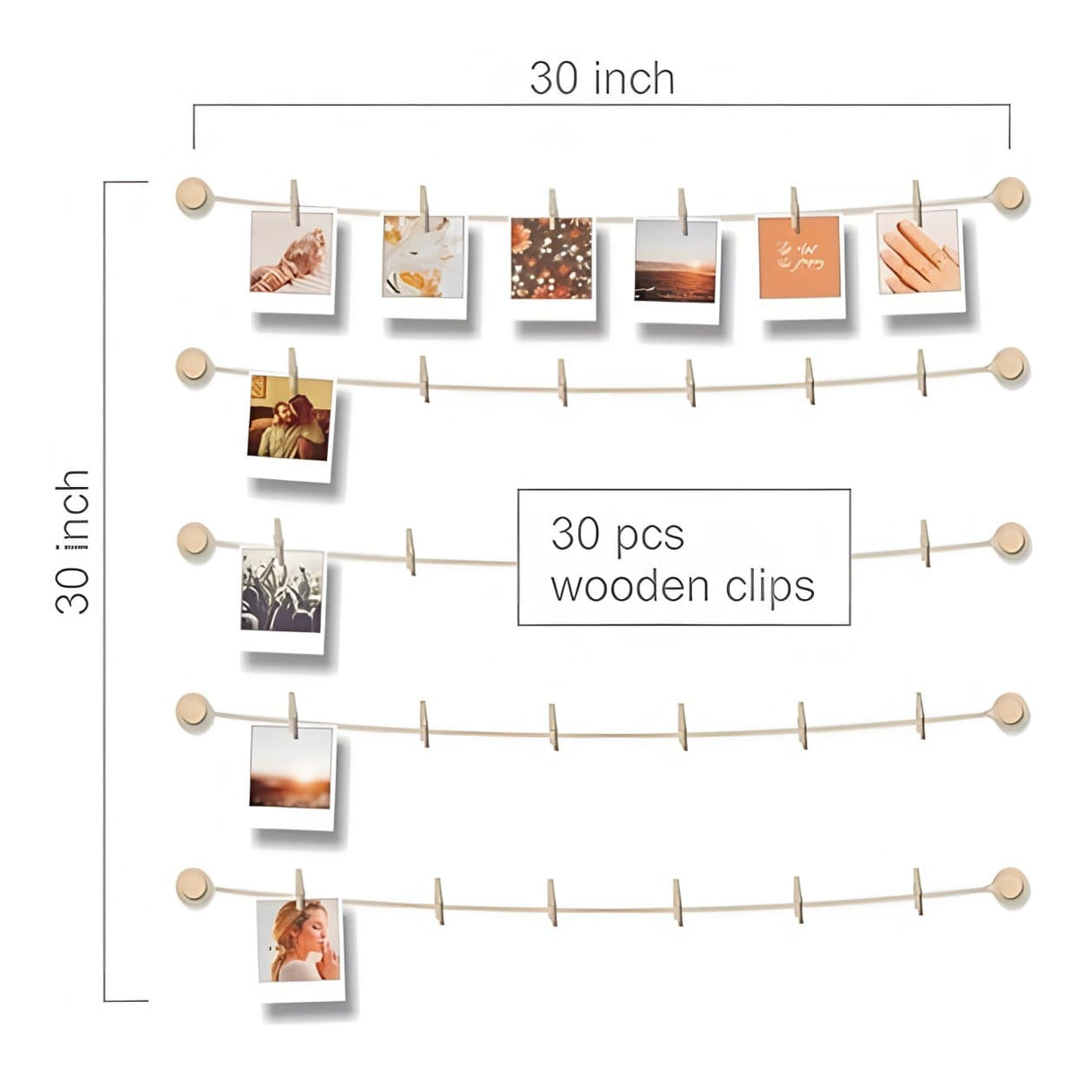 Tuff-Luv Hanging Photo Display for Wall Decor Clips MF4098